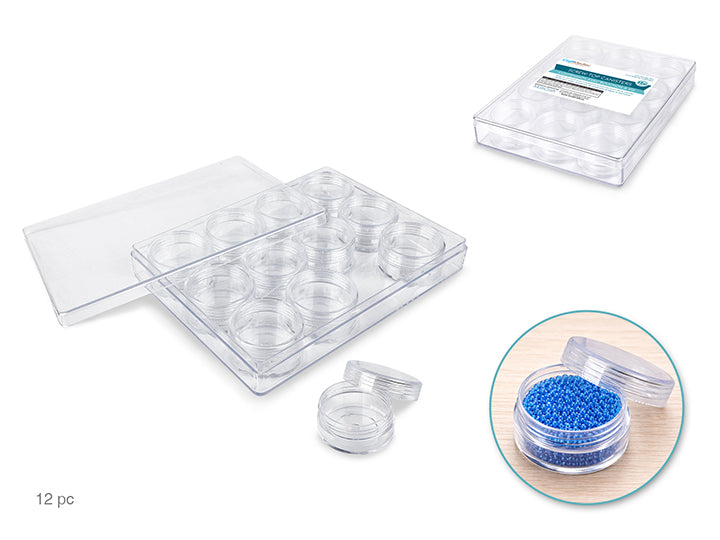 Screw-Top Canisters 3.9x2.1cm x12 in Storage Box