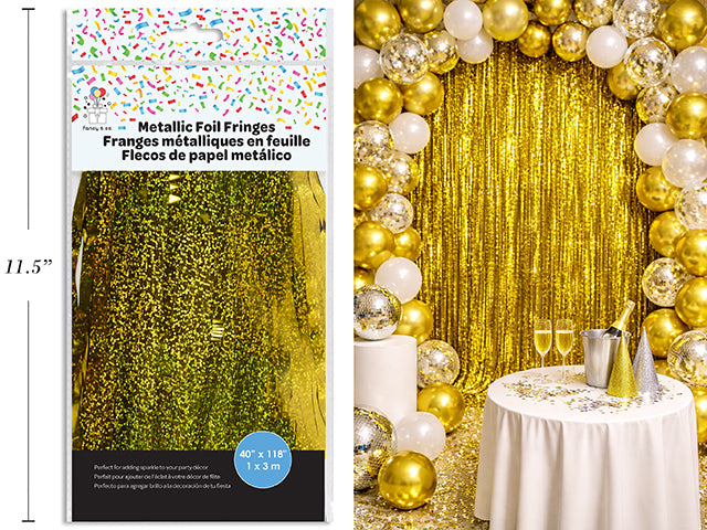 Gold Metallic Foil Fringe, 40x118in
