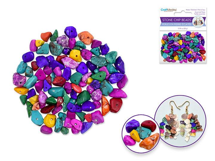 Polished Stone Chip Beads 5-8mm 28g Pop Rocks