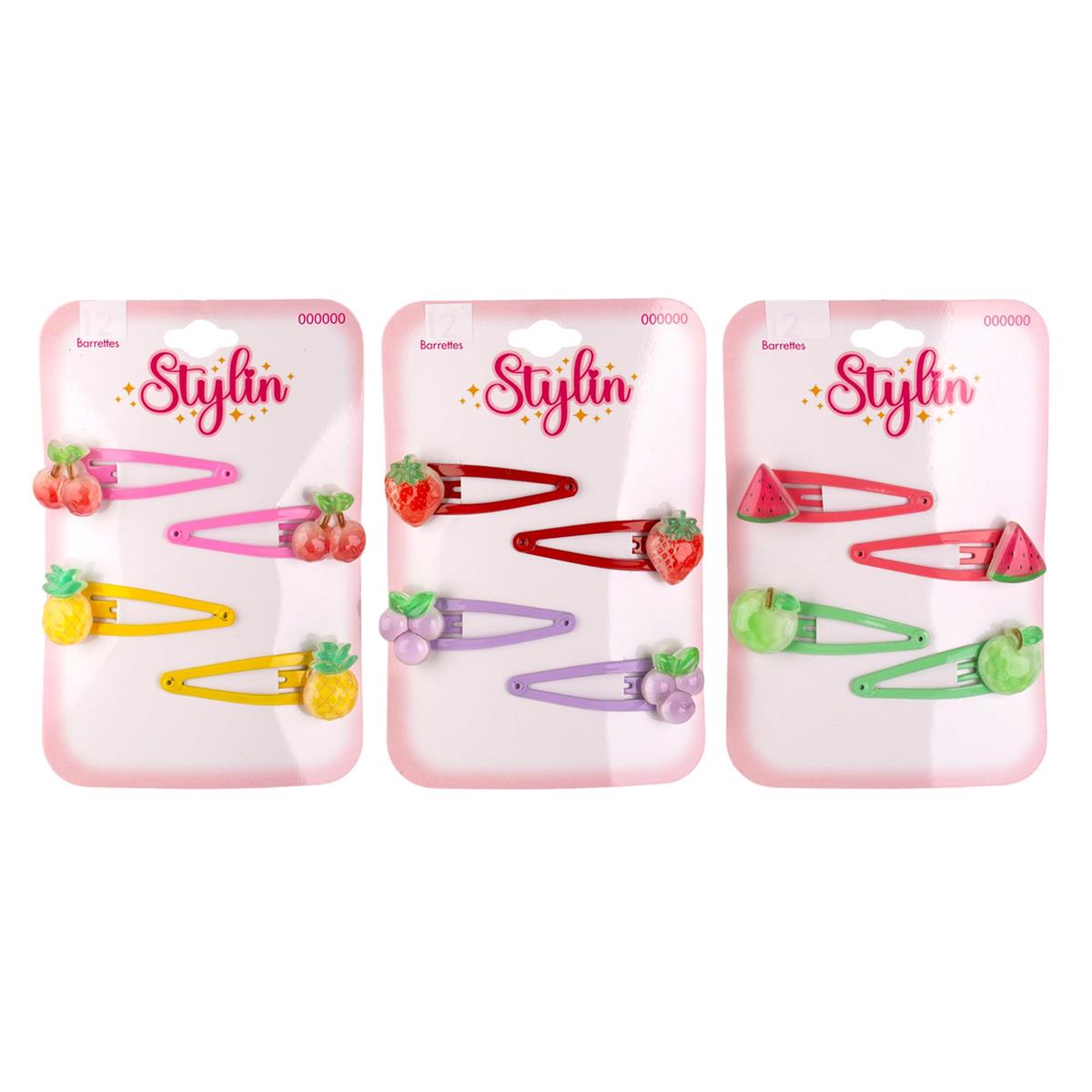 4-Piece Fruit Snap Barrettes
