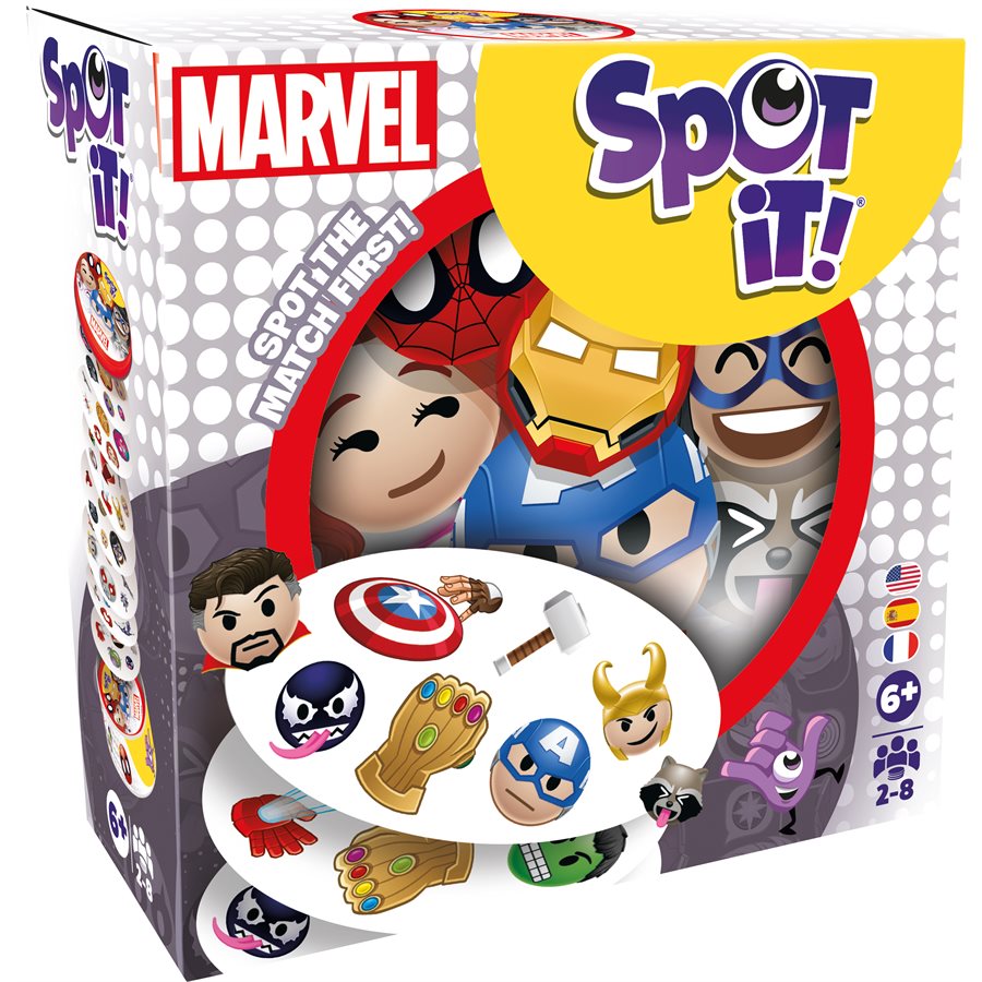 Spot It! Marvel Emojis (Multilingue, 2-8 Joueurs, 6 Ans+)