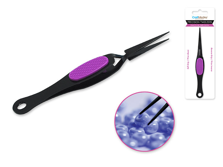 Precision Tweezers with Soft Grip and Reverse Grip