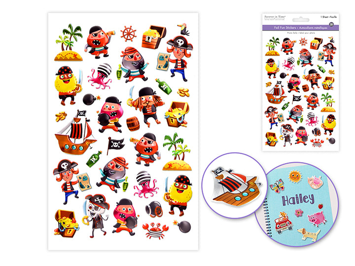 Foil Fun Stickers 5.5x8.3in Pirates