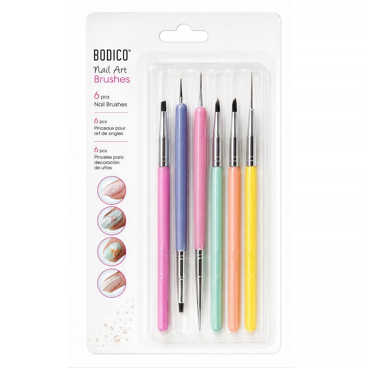 Bodico Ensemble de 6 brosses à ongles