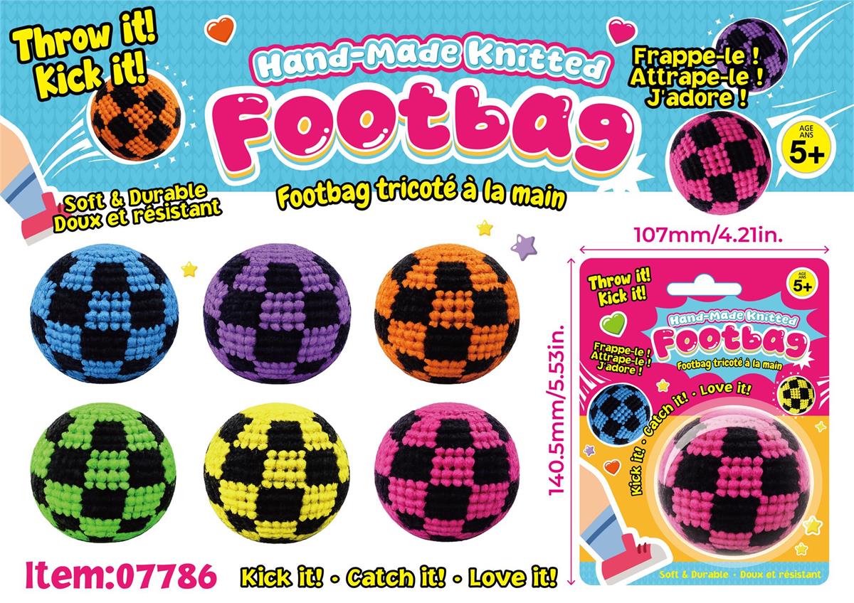 2.25-Inch Hand-Made Knitted Footbag