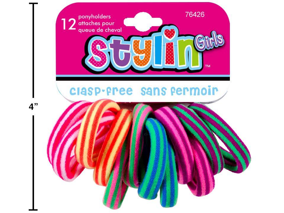 12-Piece Neon Ponytail Holders