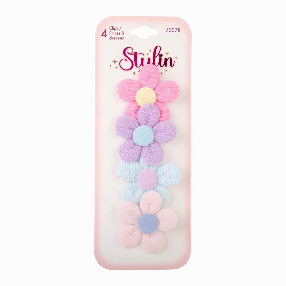 4-Piece Fabric Flower Hair Clips