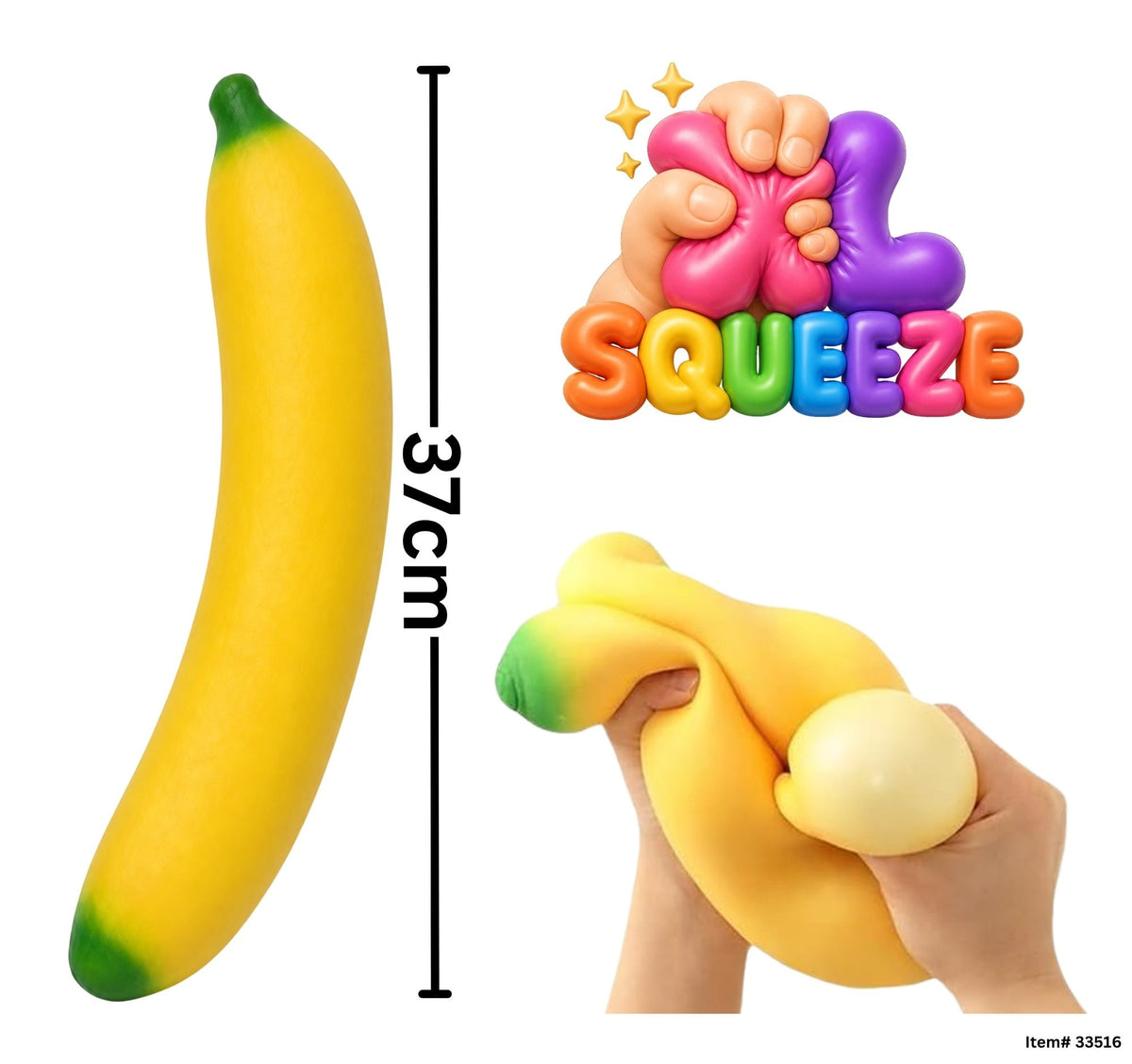 Banane squishy XL 37cm