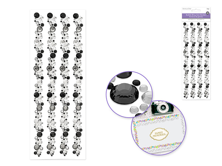Bubble Bling Border Stickers 3.7x10.4in 4pc Black