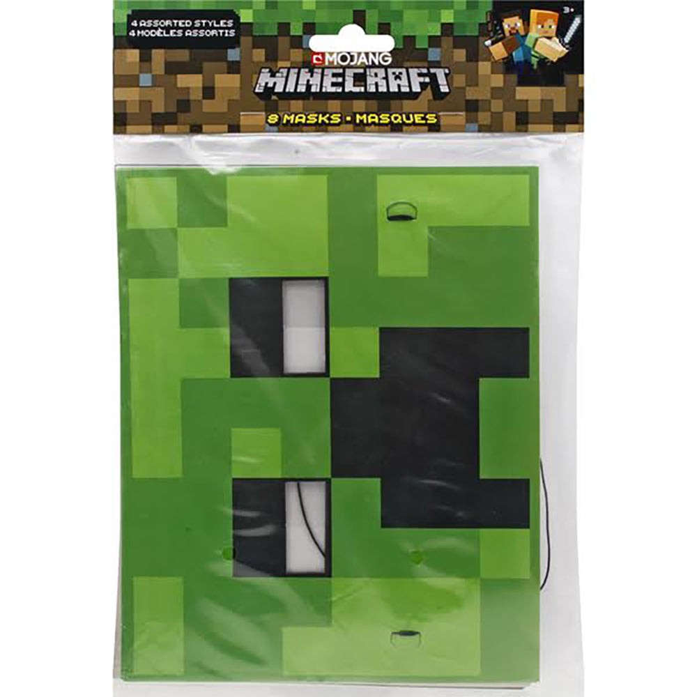 Minecraft 8 Masques en Carton 4 Modèles Assortis