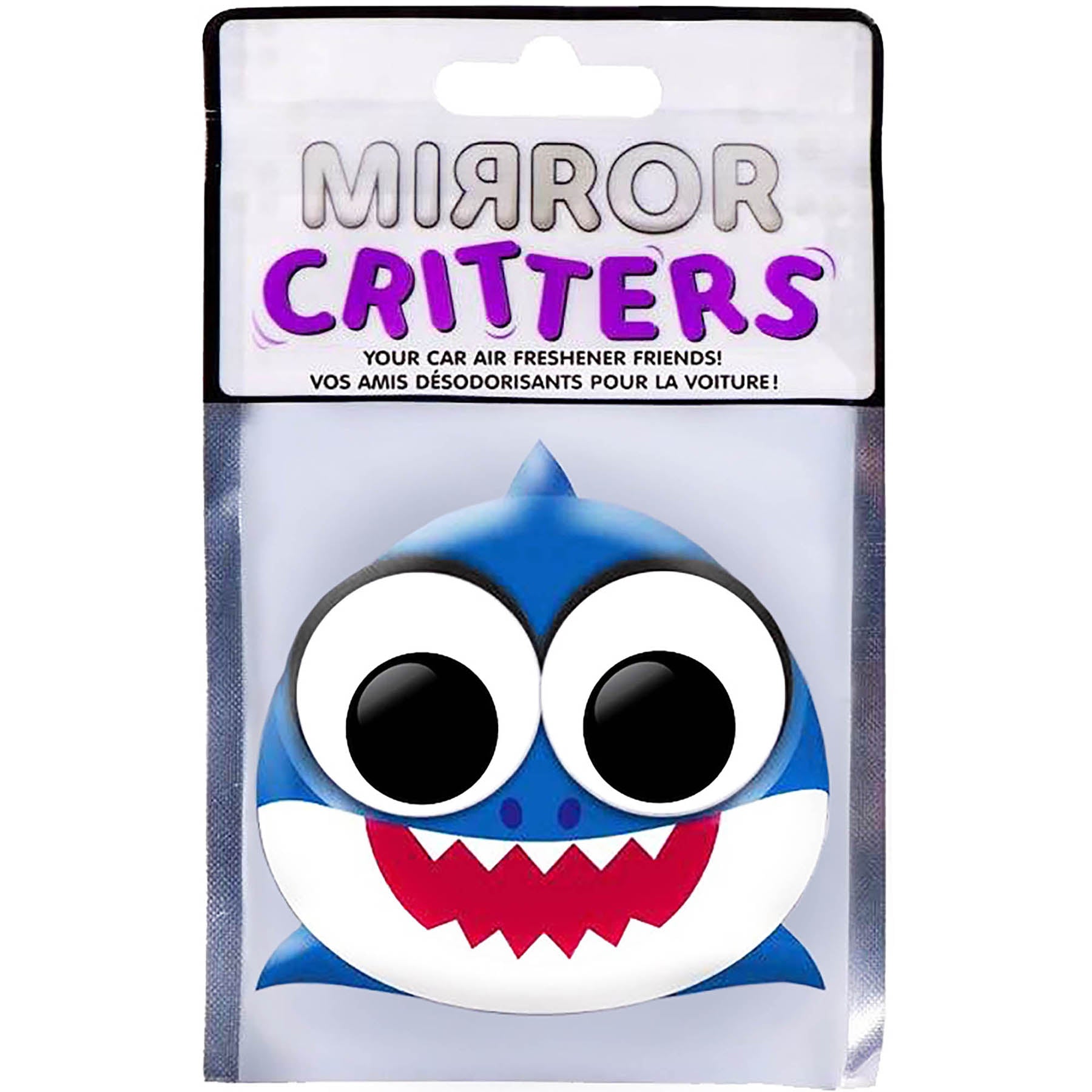 Mirror Critters Car Air Freshener Blue Shark - Ocean Breeze Fragrance 3x3in