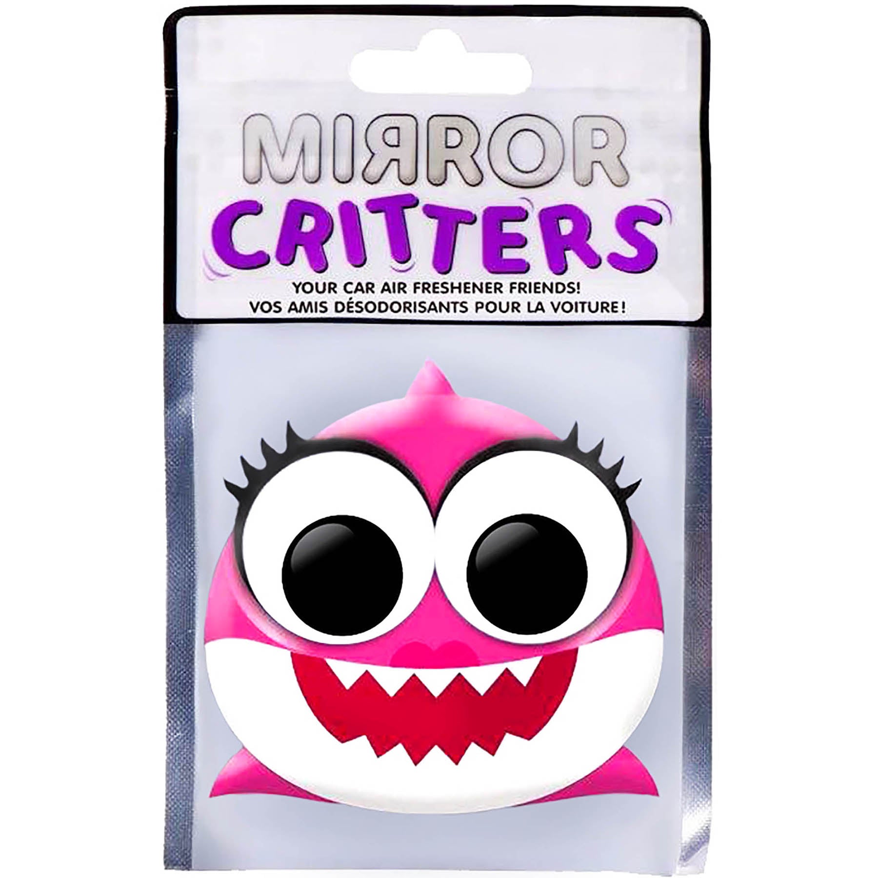 Mirror Critters Car Air Freshener Pink Shark - Cherry Fragrance 3x3in