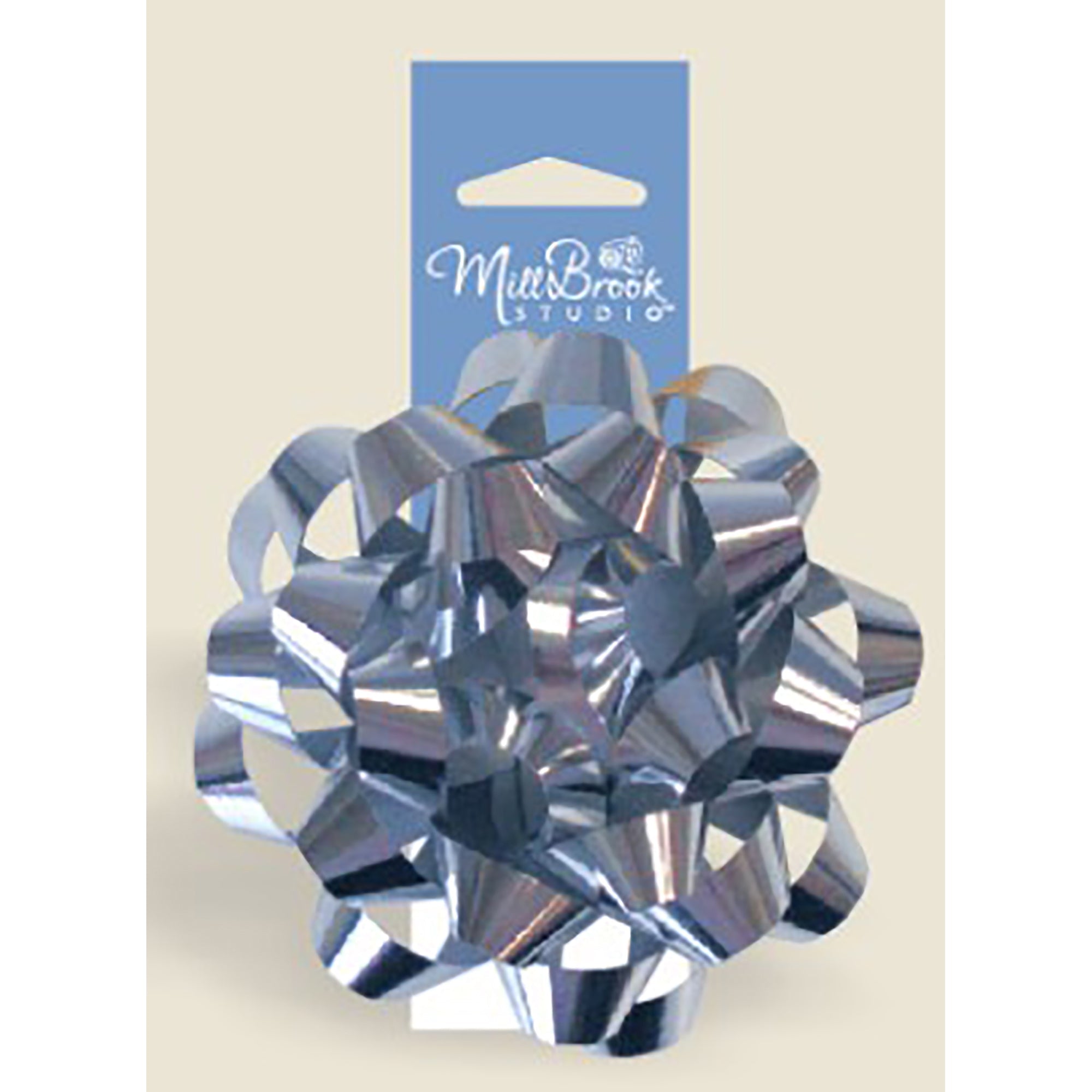 Mill Brook Metallic Silver Bow 5in