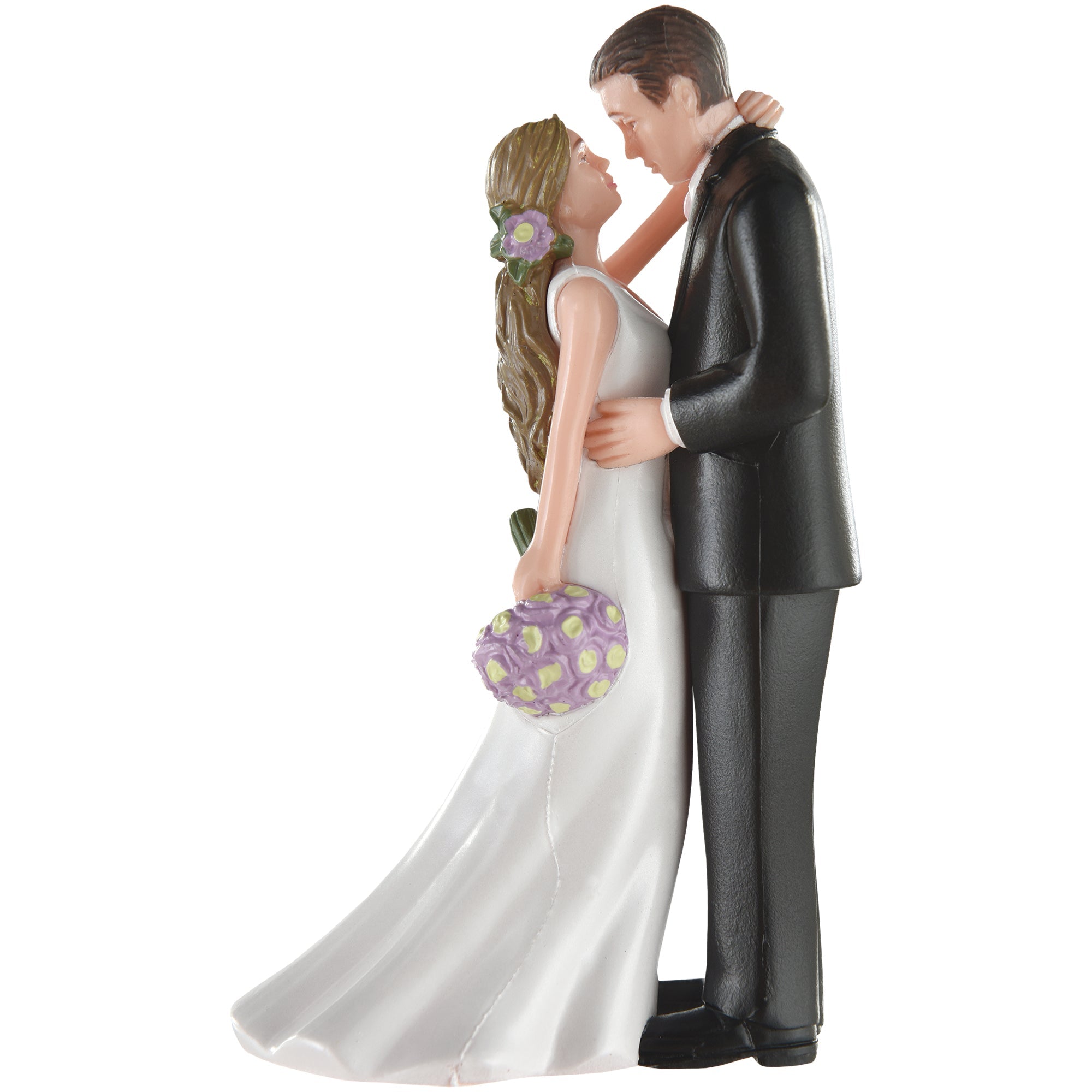 Bride & Groom with Bouquet  Plastic  4.18in