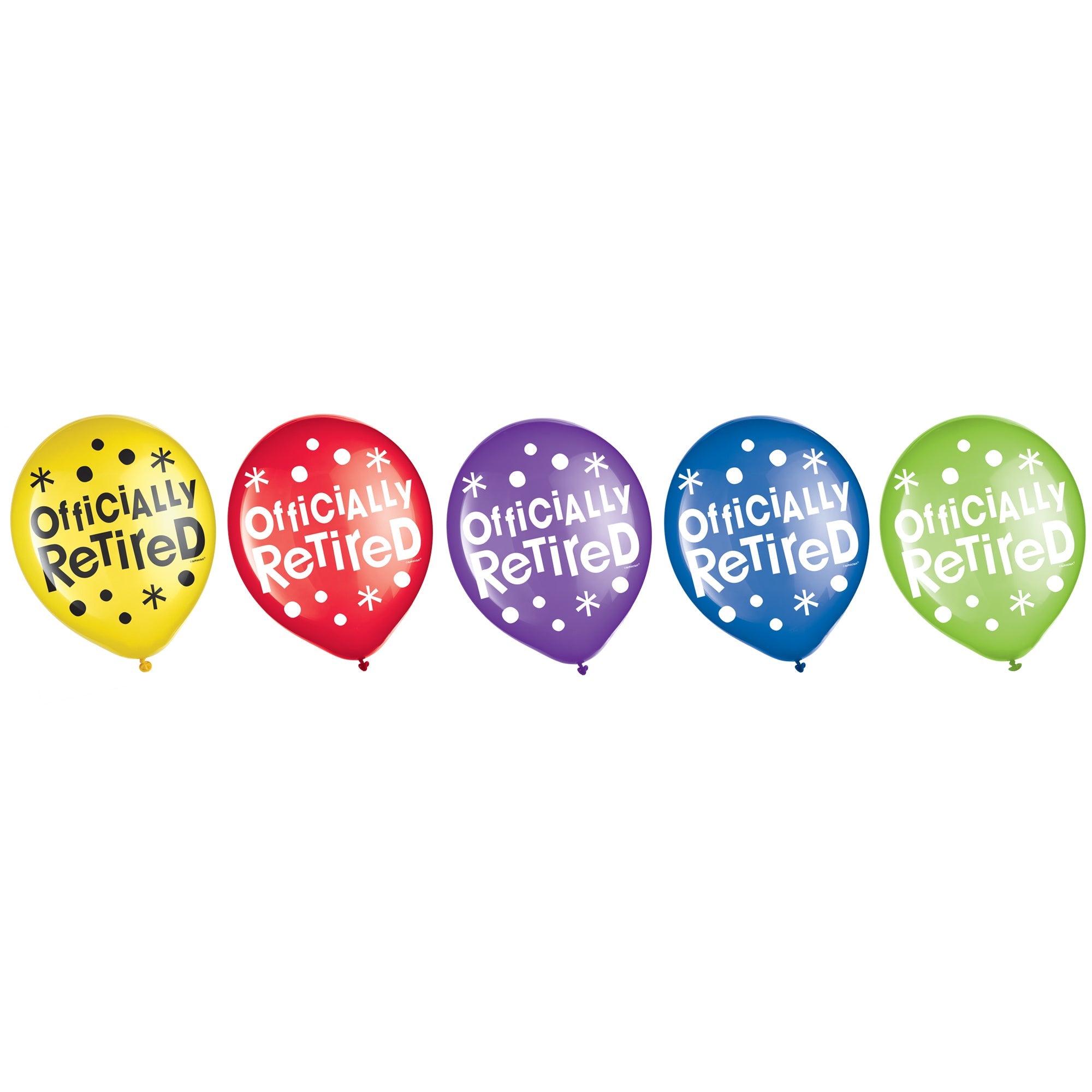 Officially Retired 15 Printed Latex Balloons  Asst. Colors  12in