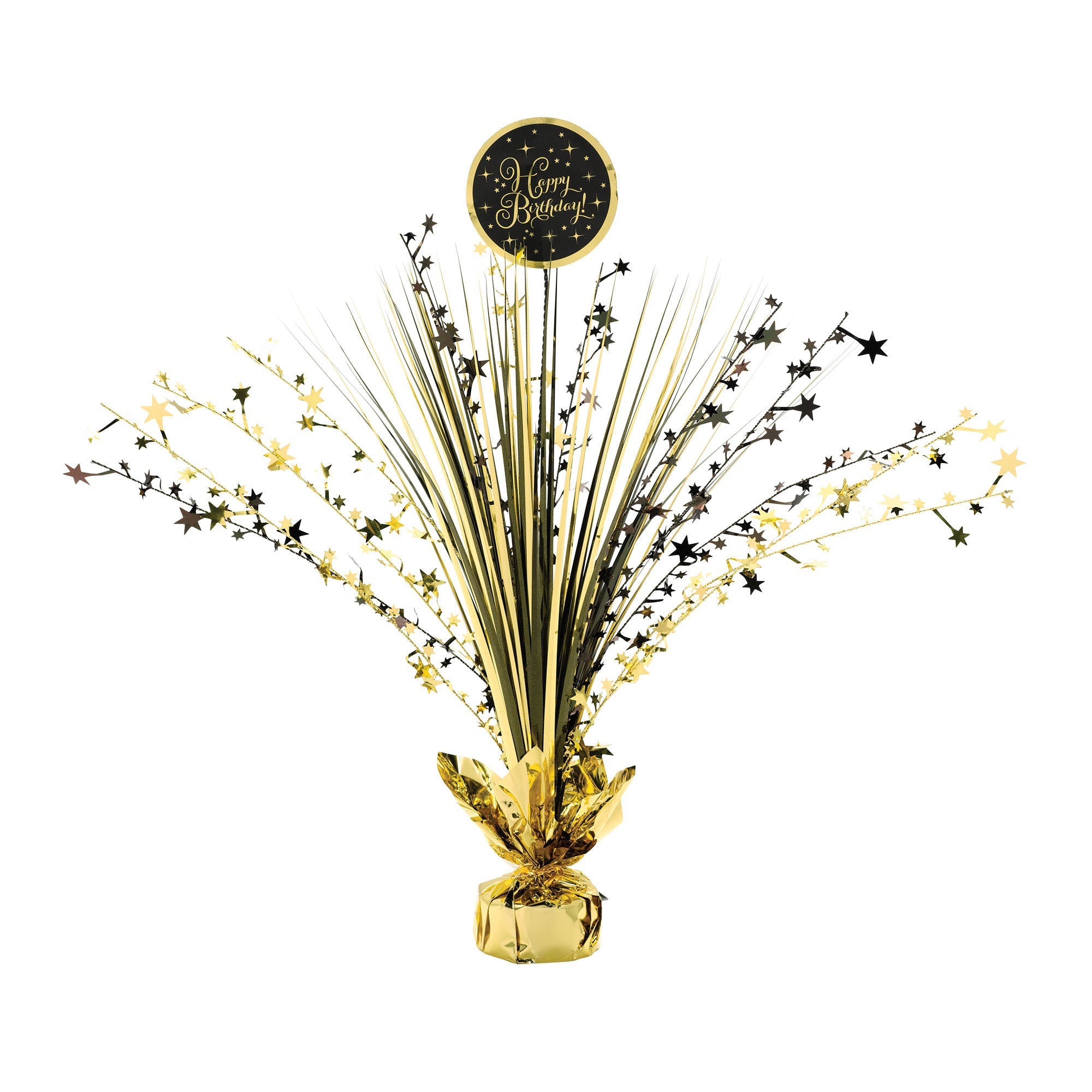 Gold Birthday Spray Centerpiece  Foil  18in