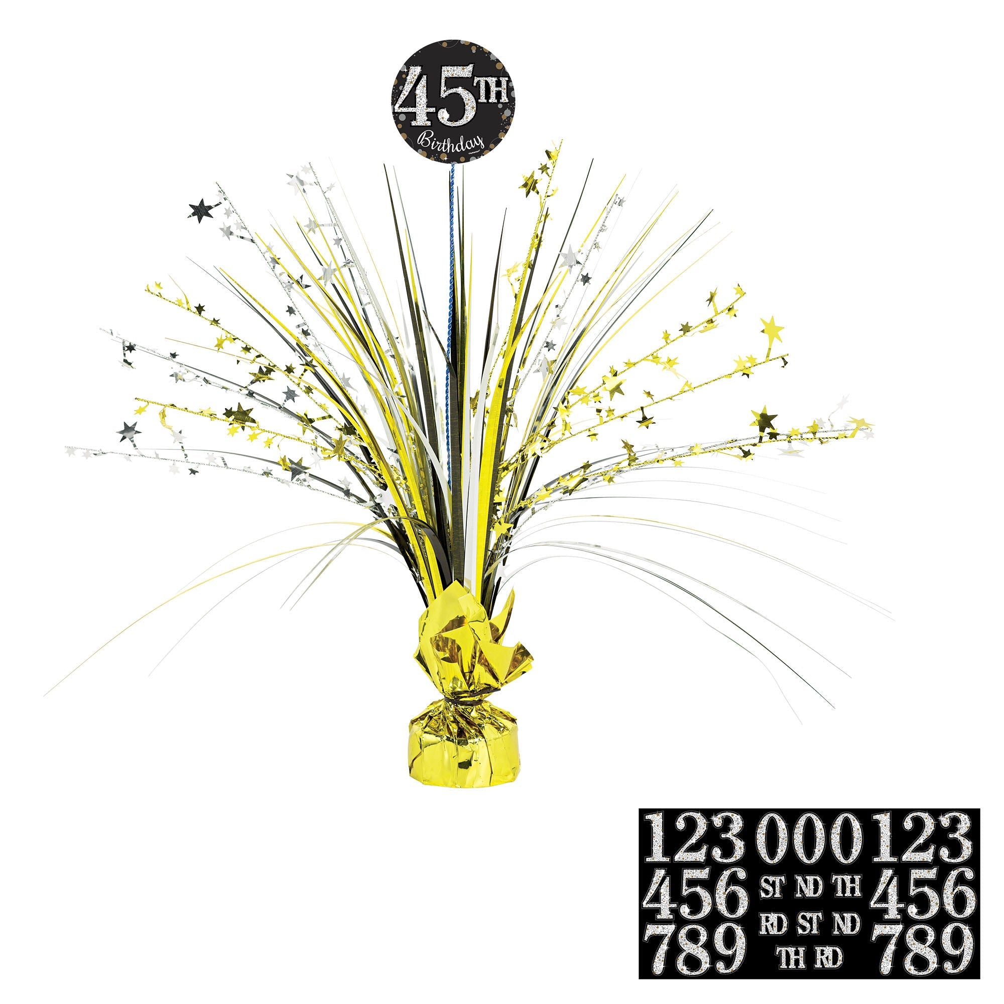 Sparkling Celebration Add-Any-Age Spray Centerpiece - Foil - 18in