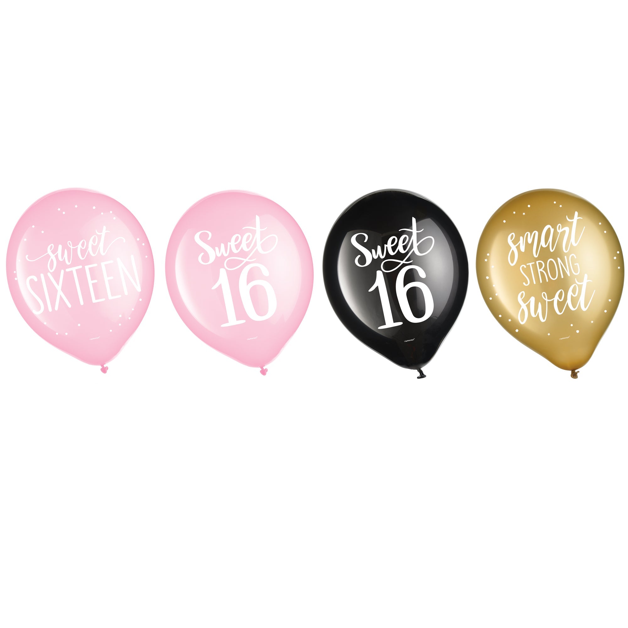 Sixteen Blush 15 Printed Latex Balloons  Asst. Colors 12in