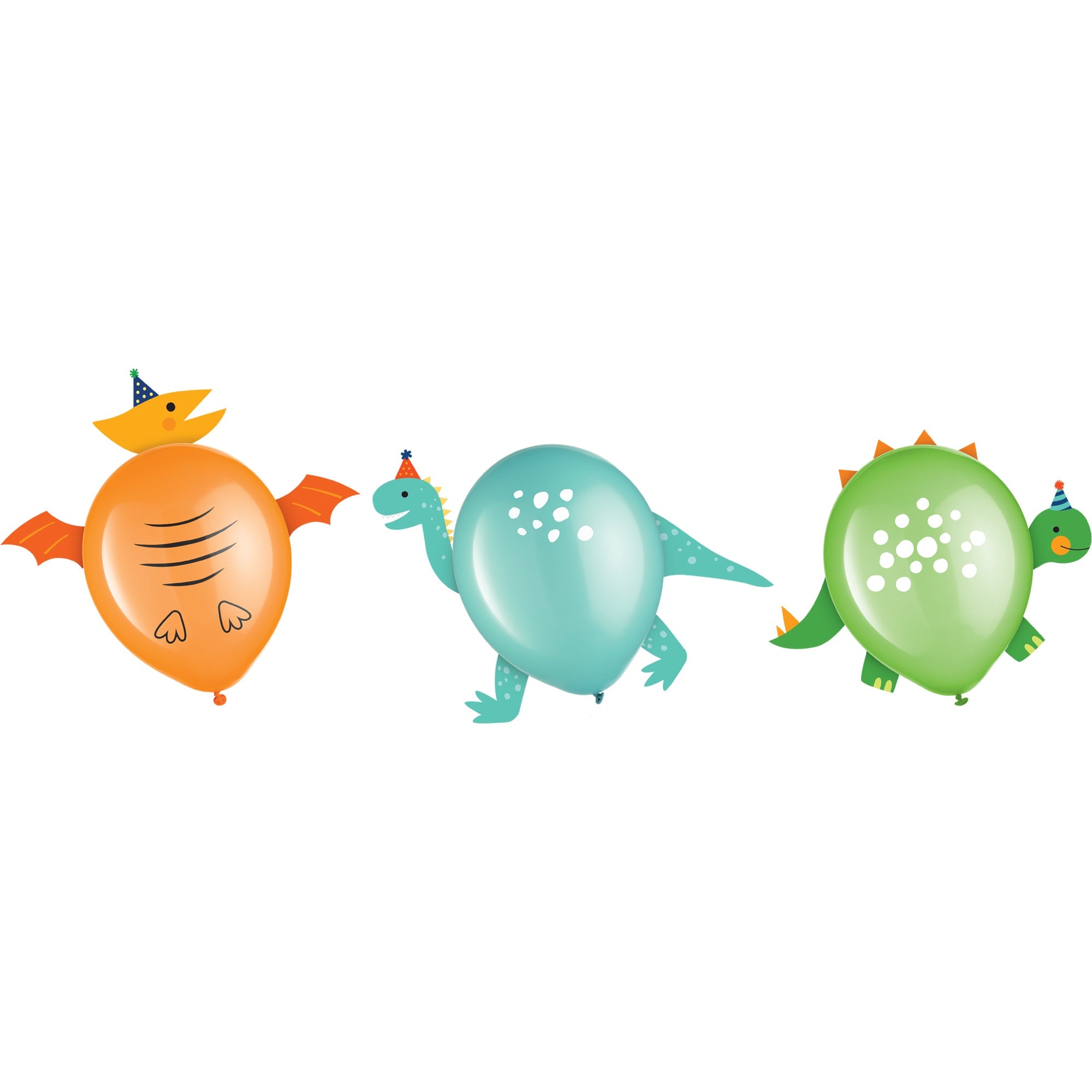 Dino-Mite Party 6 Latex Balloons Dec. Kit 12in with Paper Add-Ons