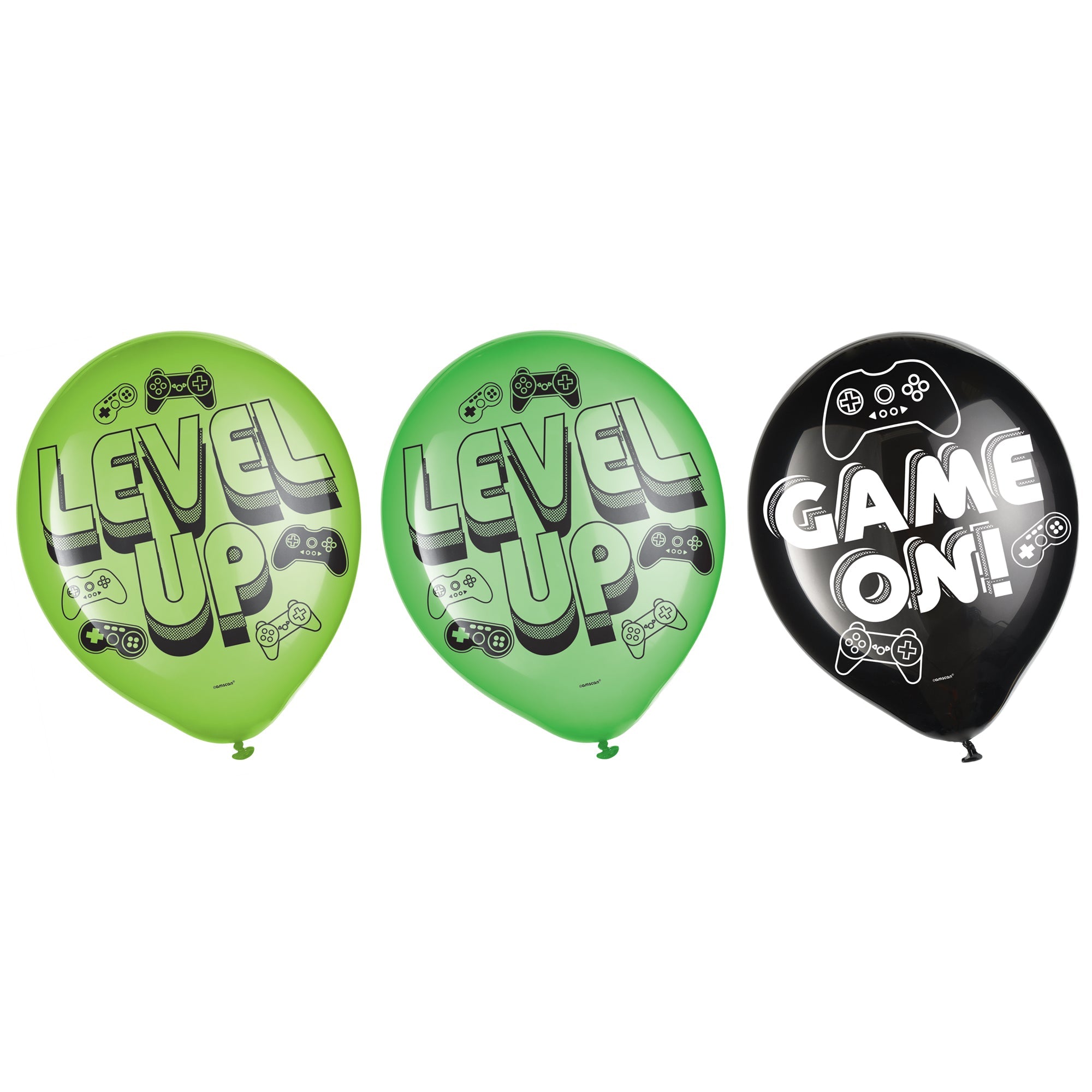 Level Up 6 Printed Latex Balloons  12in  Asst Colors