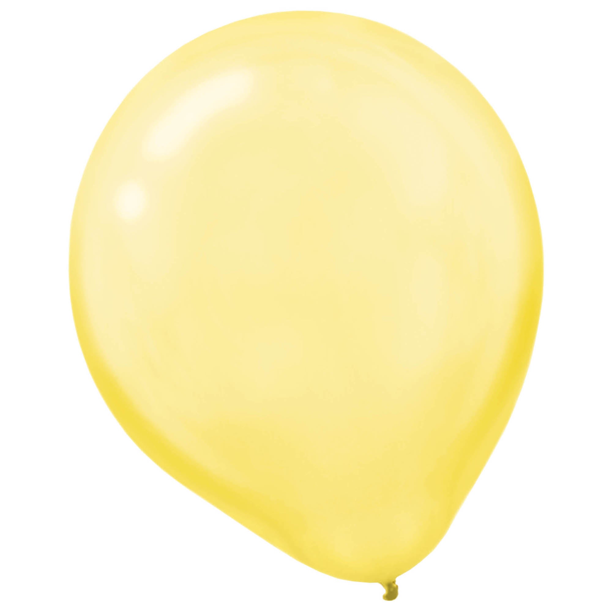 15 Pearlized Latex Balloons  Yellow Sunshine  12in