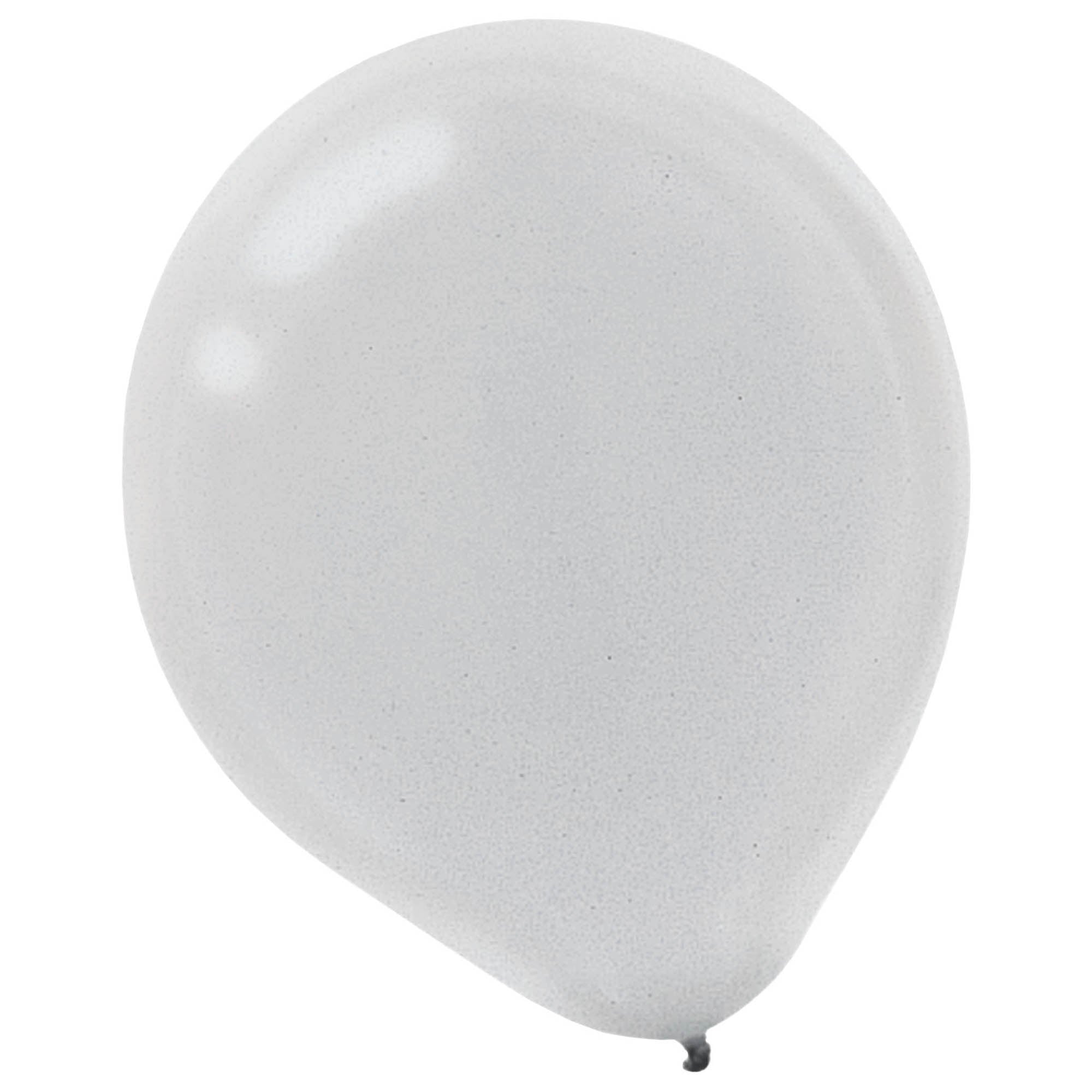 15 Pearlized Latex Balloons  Silver 12in