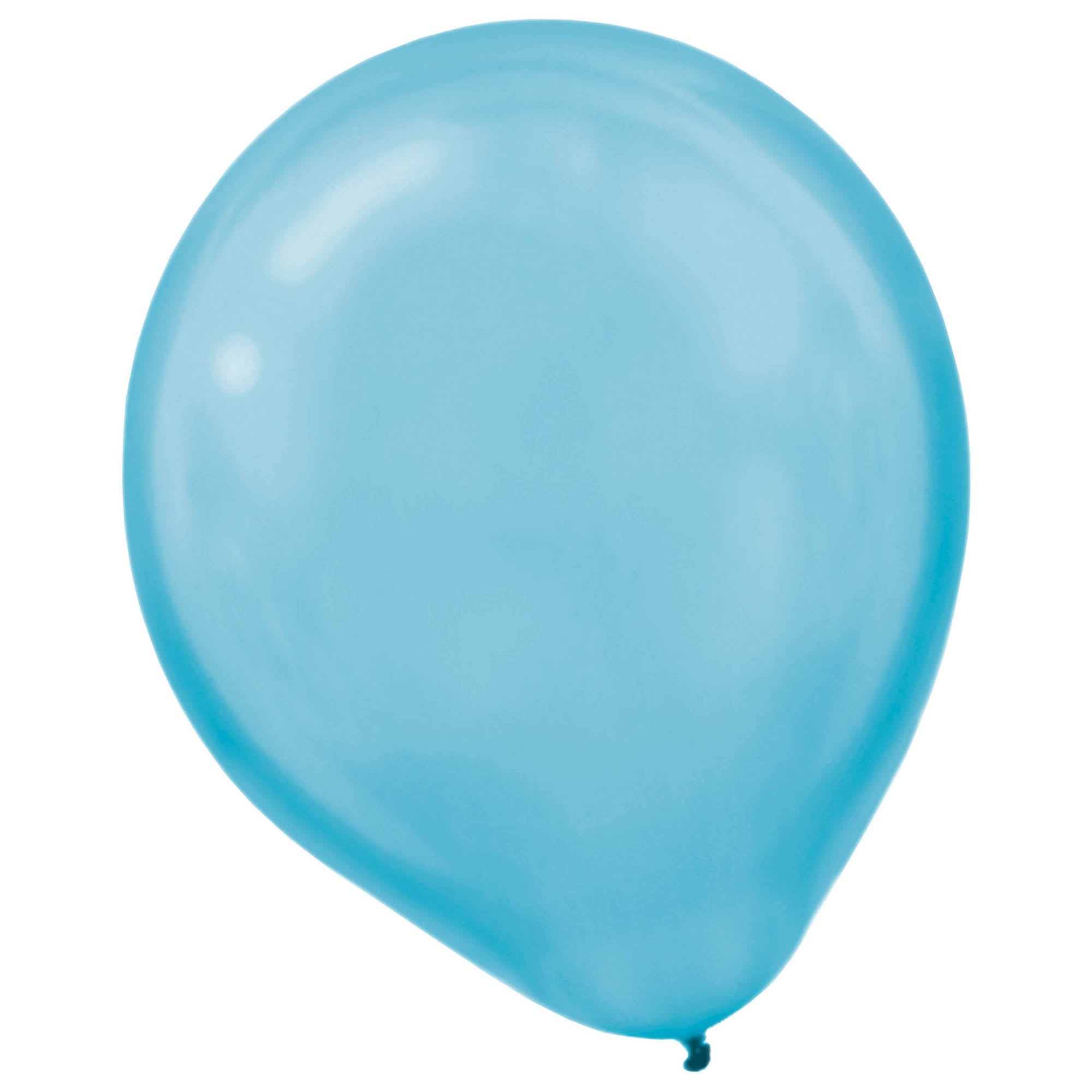 15 Pearlized Latex Balloons  Caribbean Blue  12in