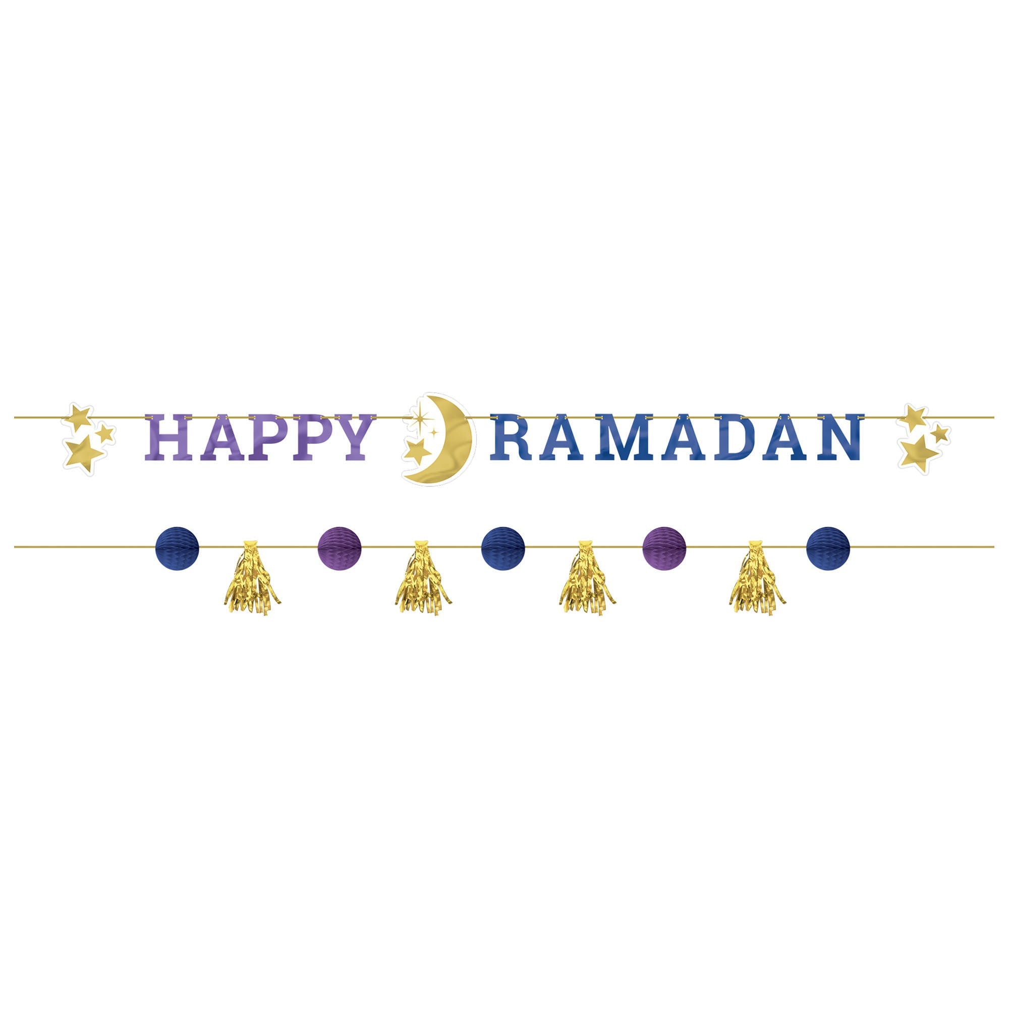 Eid 2pcs Happy Ramadan Letter Banner Kit