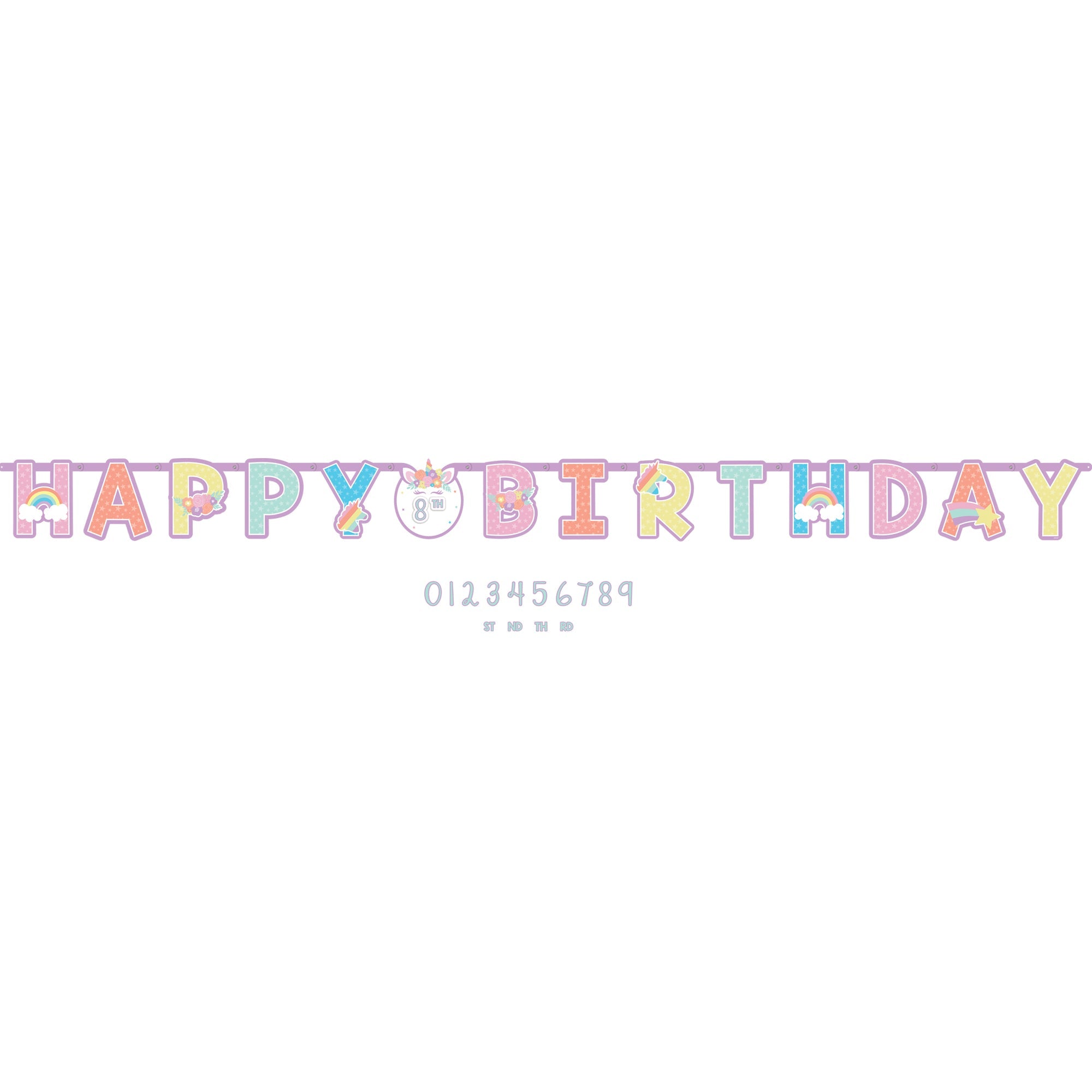 Unicorn Party Jumbo Add-An-Age Letter Banner  Paper 10.75ftx10in