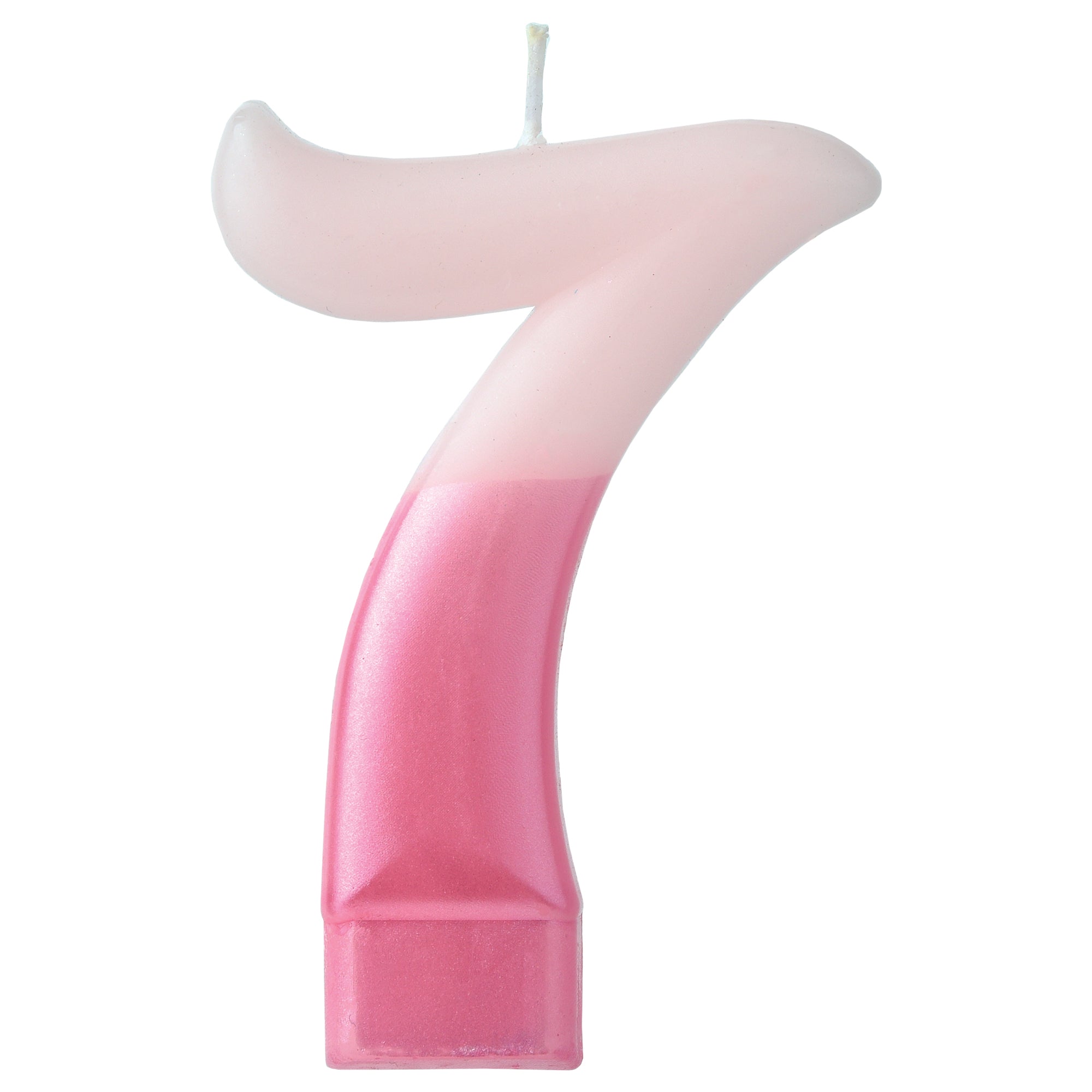 Numeral Candle 7 Pink Metallic  3.25in