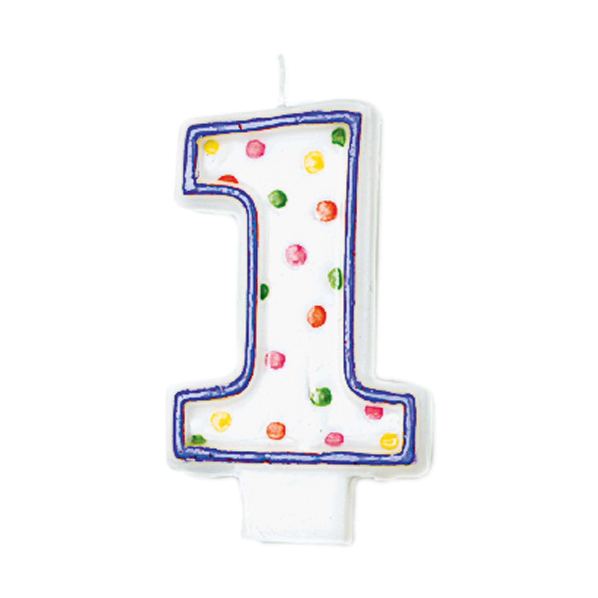 Birthday Candle 1  Polka Dots  3in  