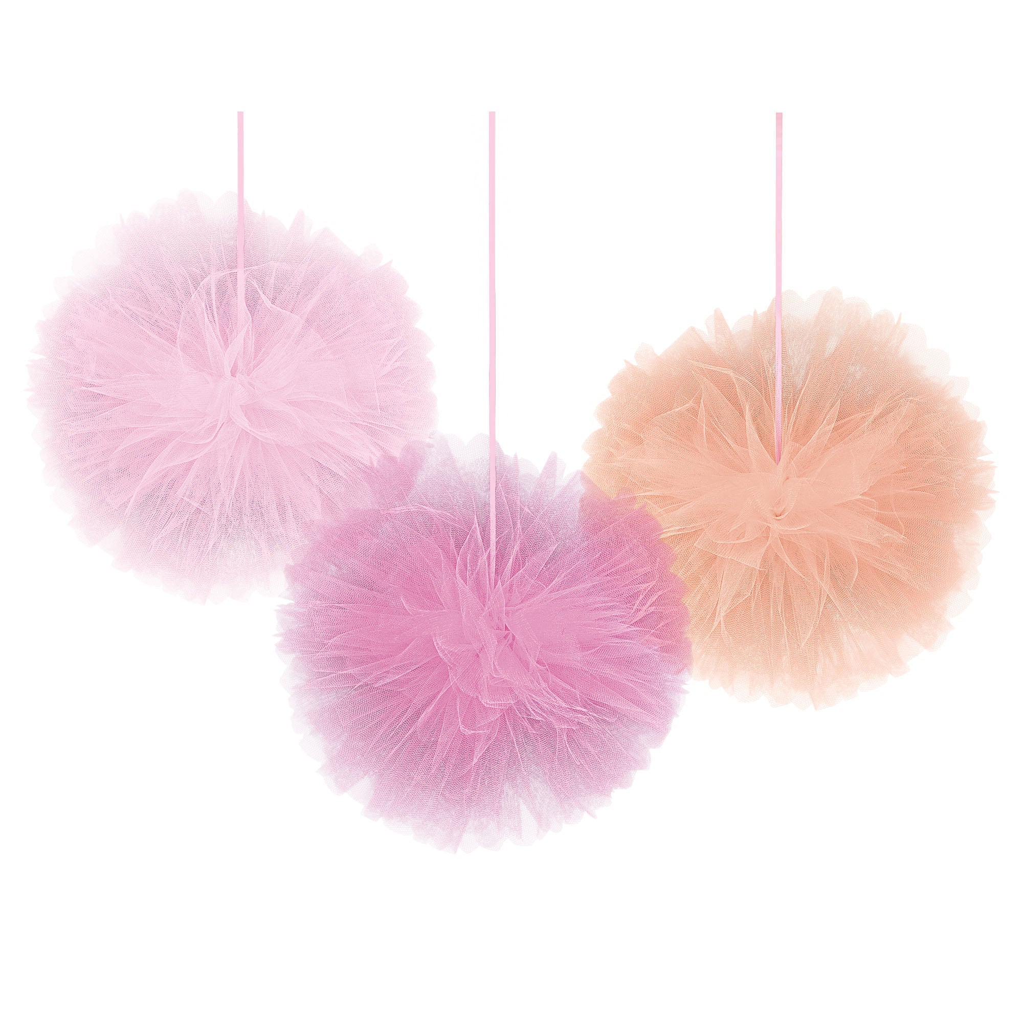 Oh Baby Girl 3 Deluxe Fluffy Decorations  Tulle  12in