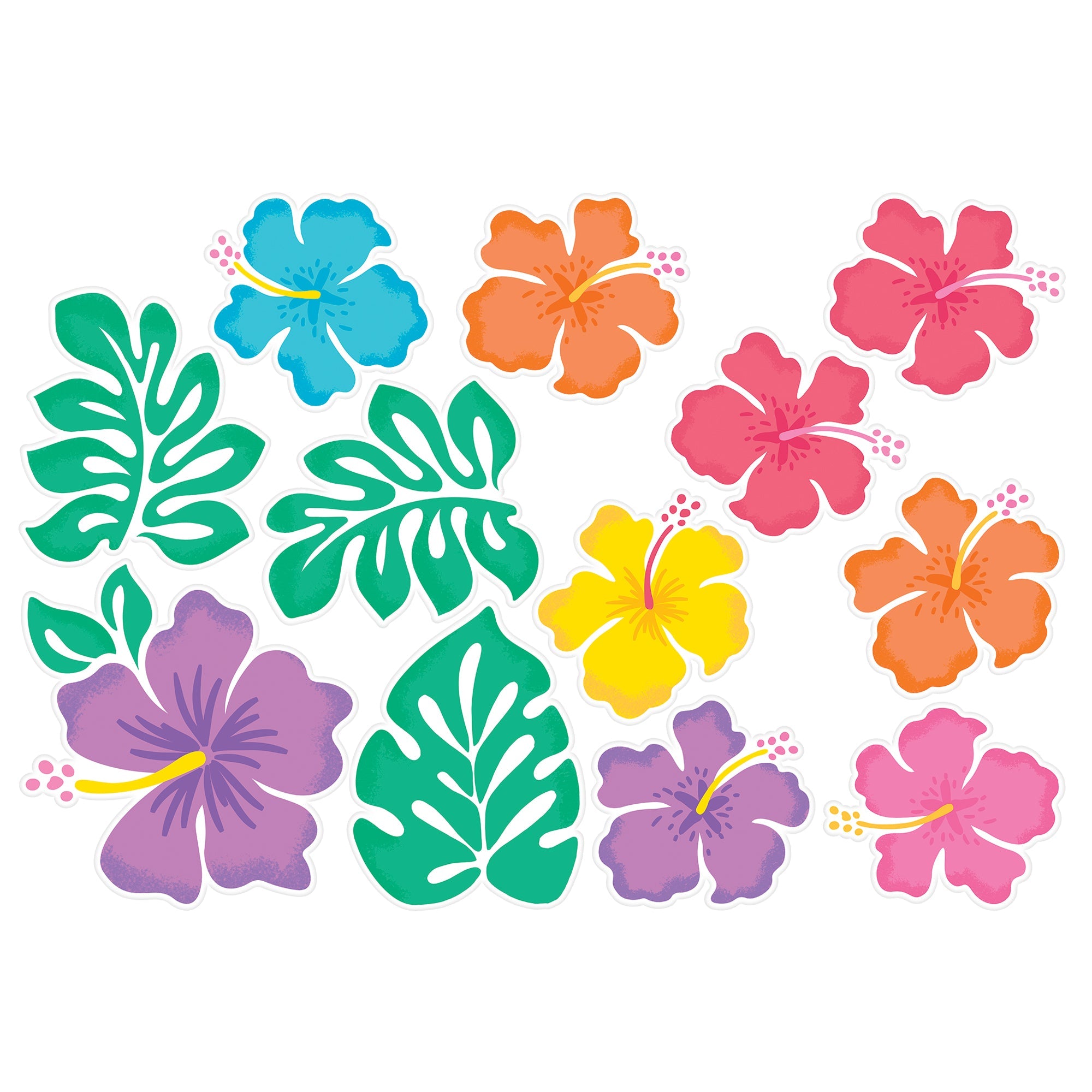 Summer Hibiscus Value Pack Cutouts Paper  12 pcs  7in to 11in