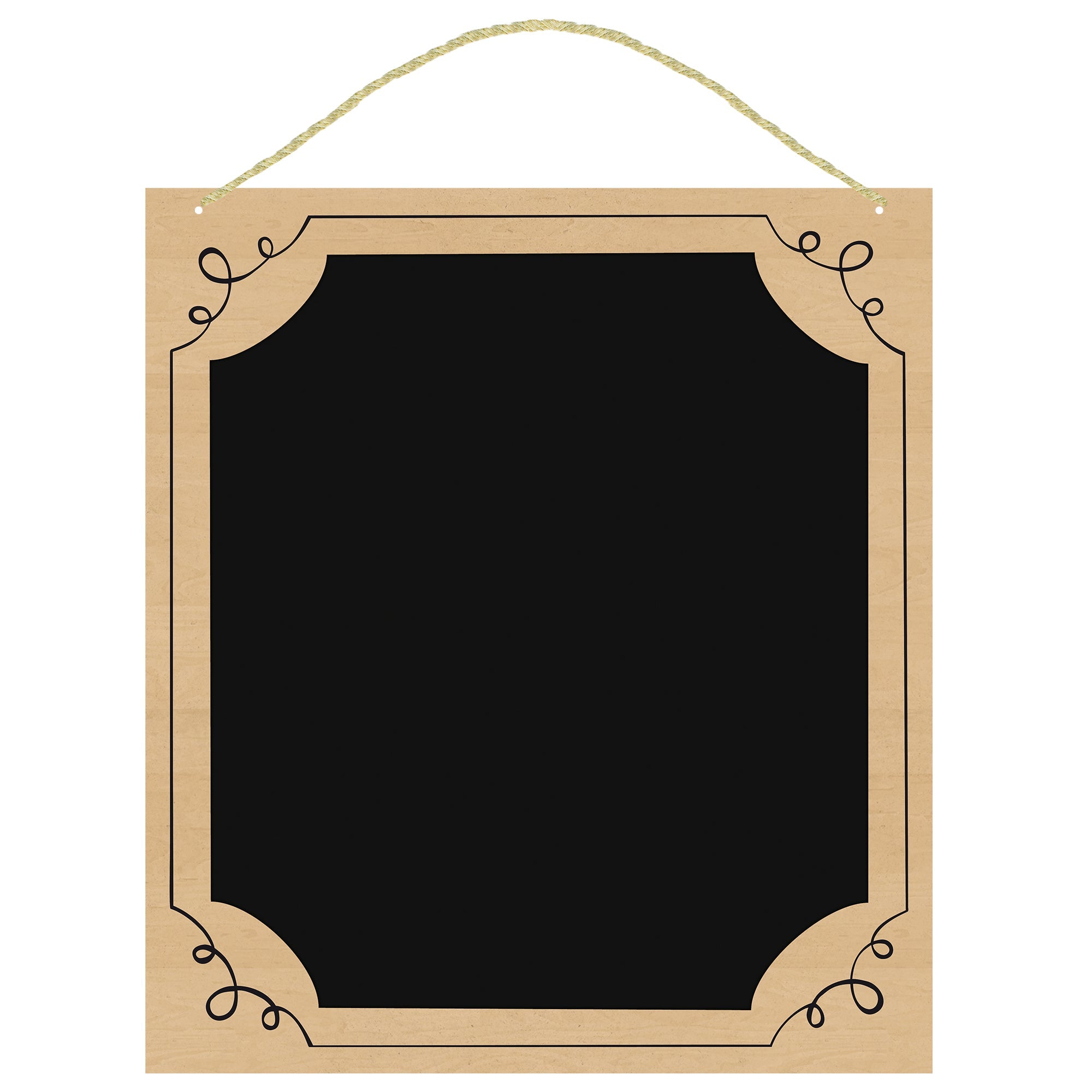 Large Chalkboard Sign  Wood with Rope Hanger  15.75x 14in