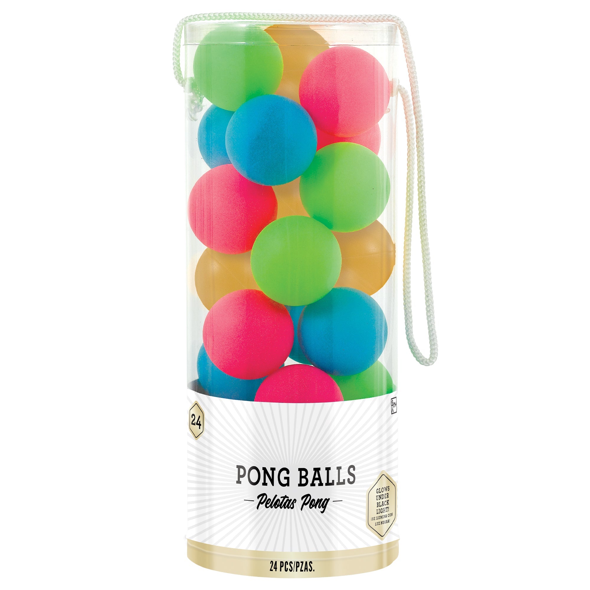 High Count Pong Balls  Neon  24 pcs  1.5in