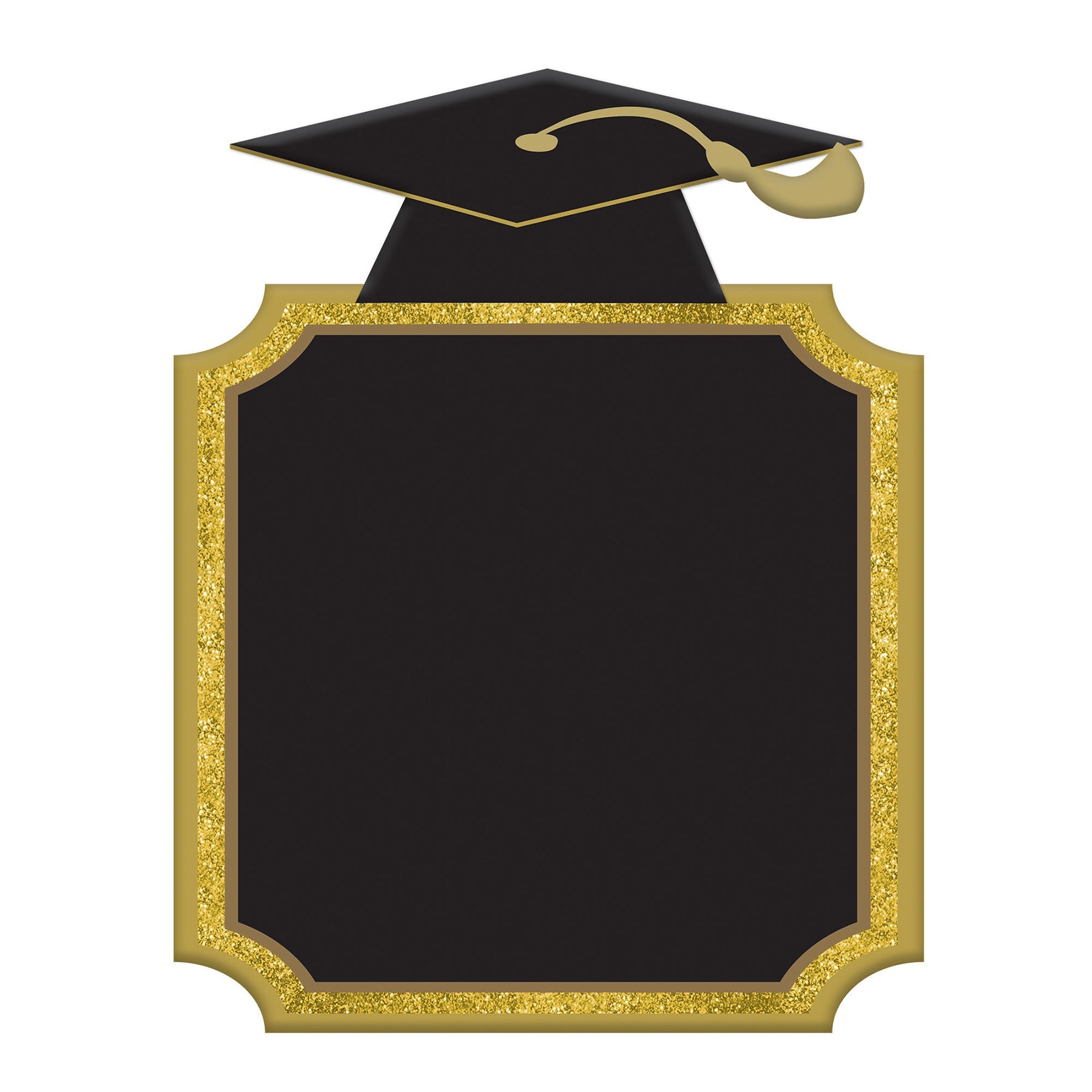 Chalkboard Sign with Grad Cap MDF with Glitter 9x7in