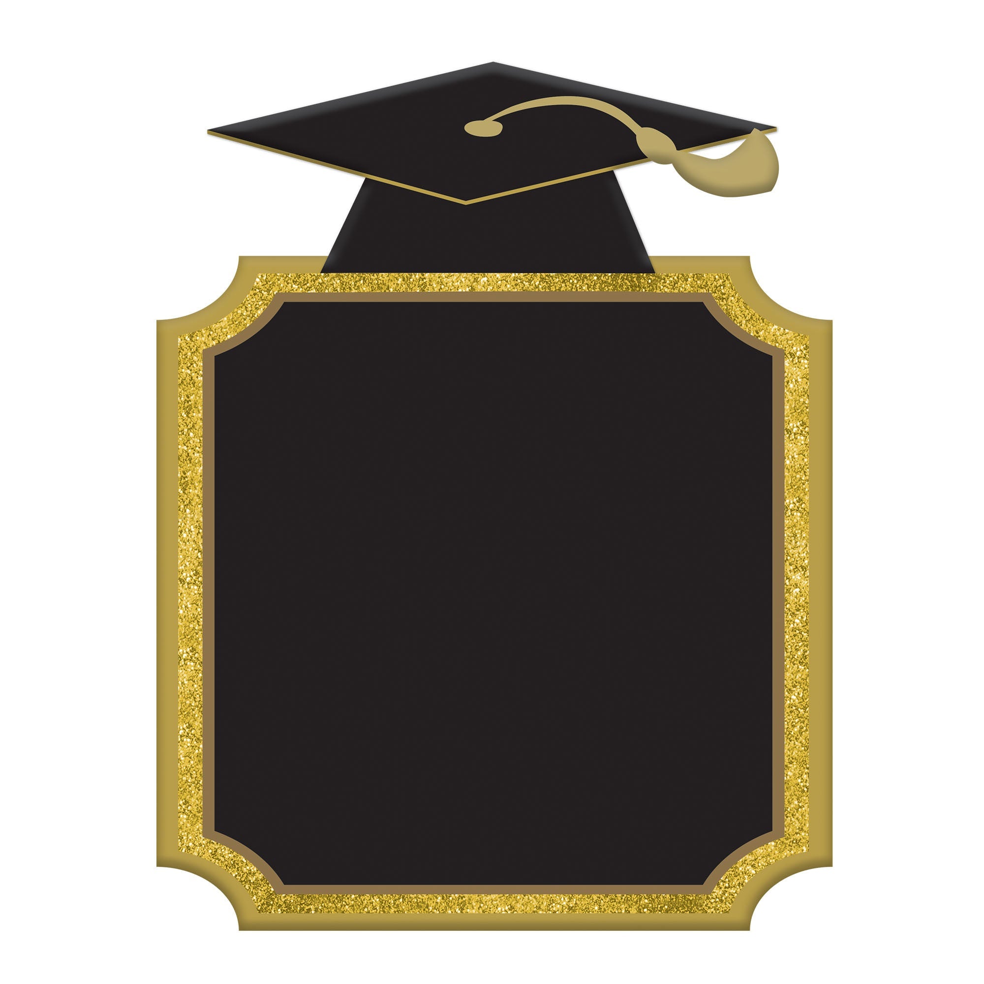 Graduation Chalkboard Sign with Grad Cap MDF with Glitter 9x7in