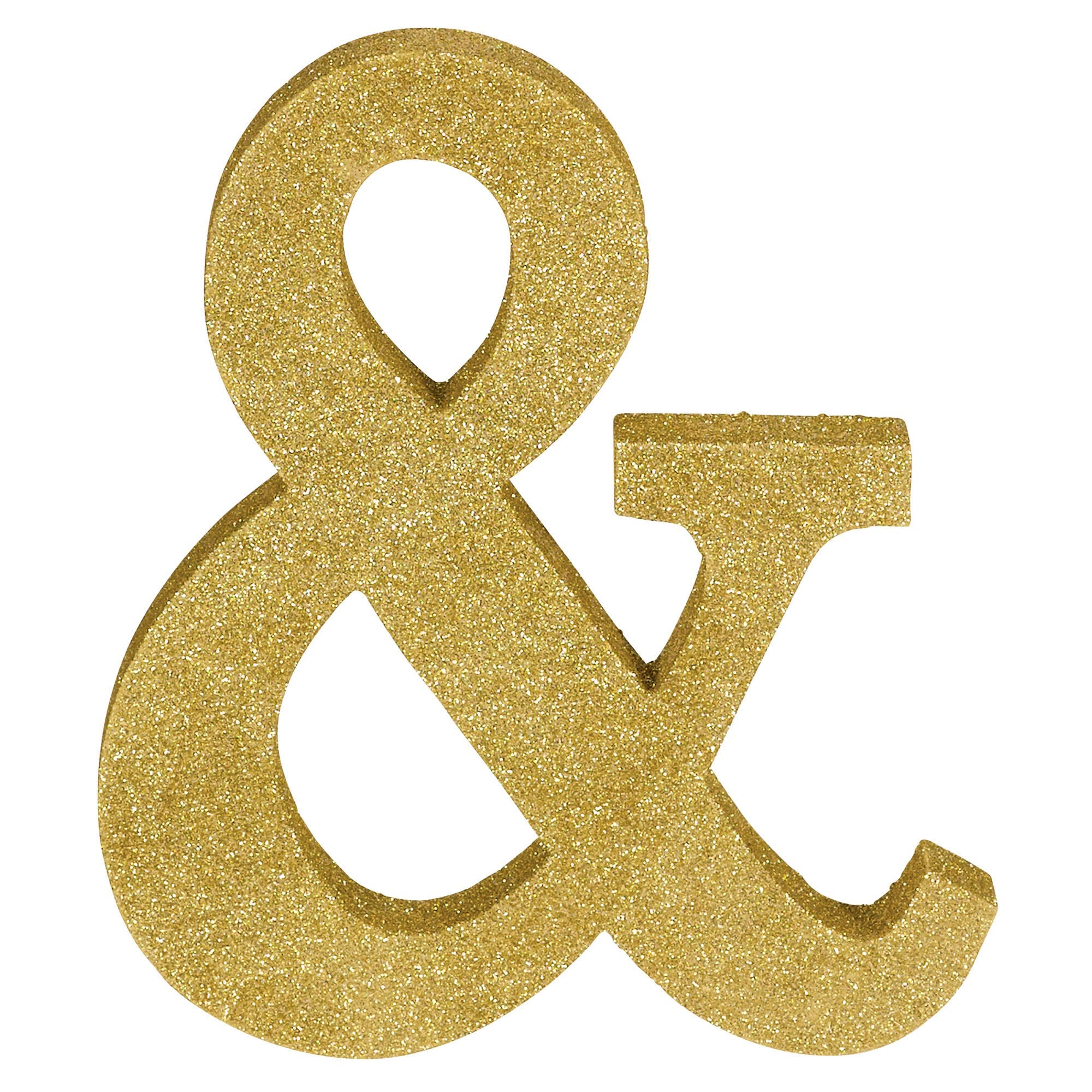 Symbol & Glitter MDF Decoration  Gold  8.875x7x1in