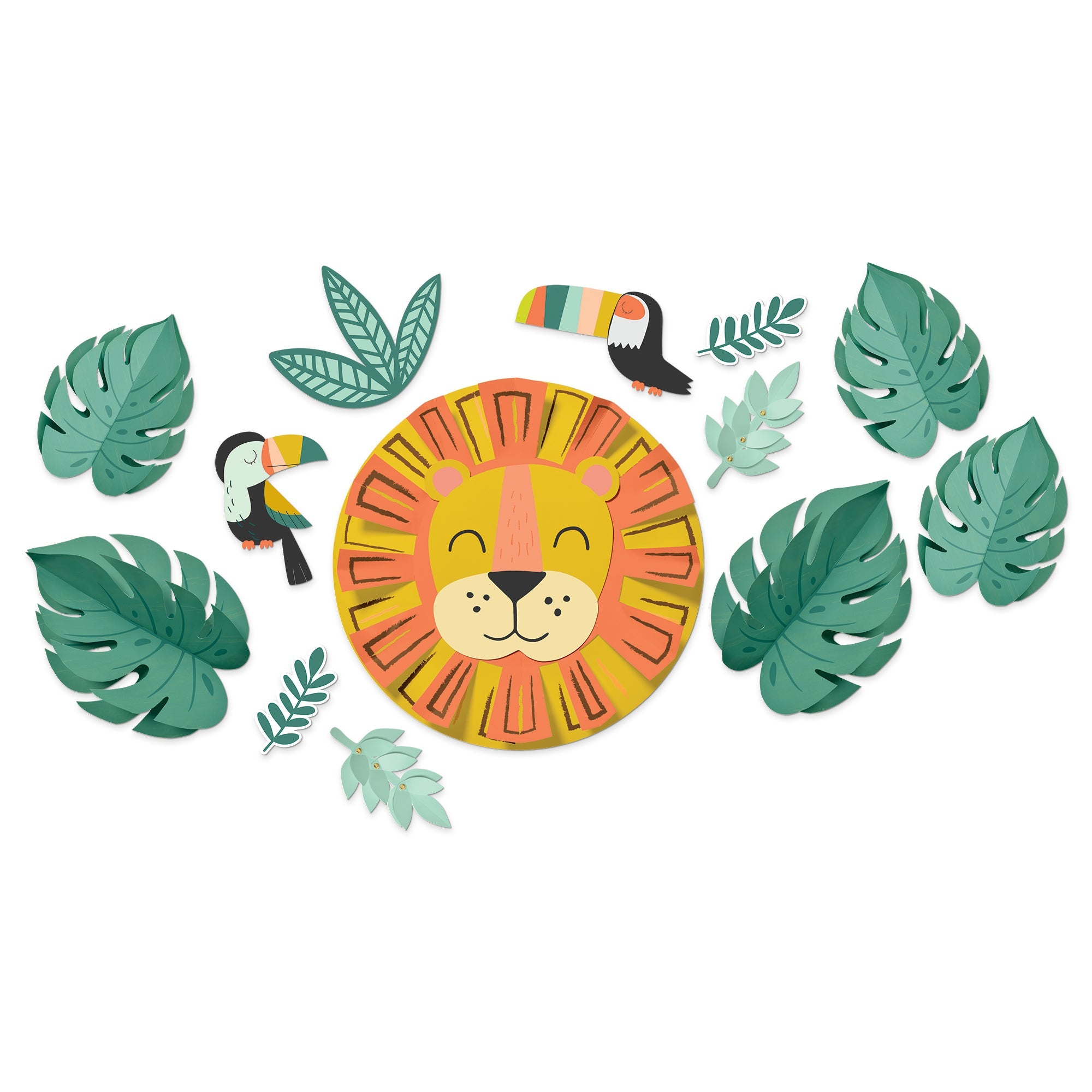 Get Wild Birthday Wall Decorating Kit  Paper  13 Pcs  6.25in to 19in