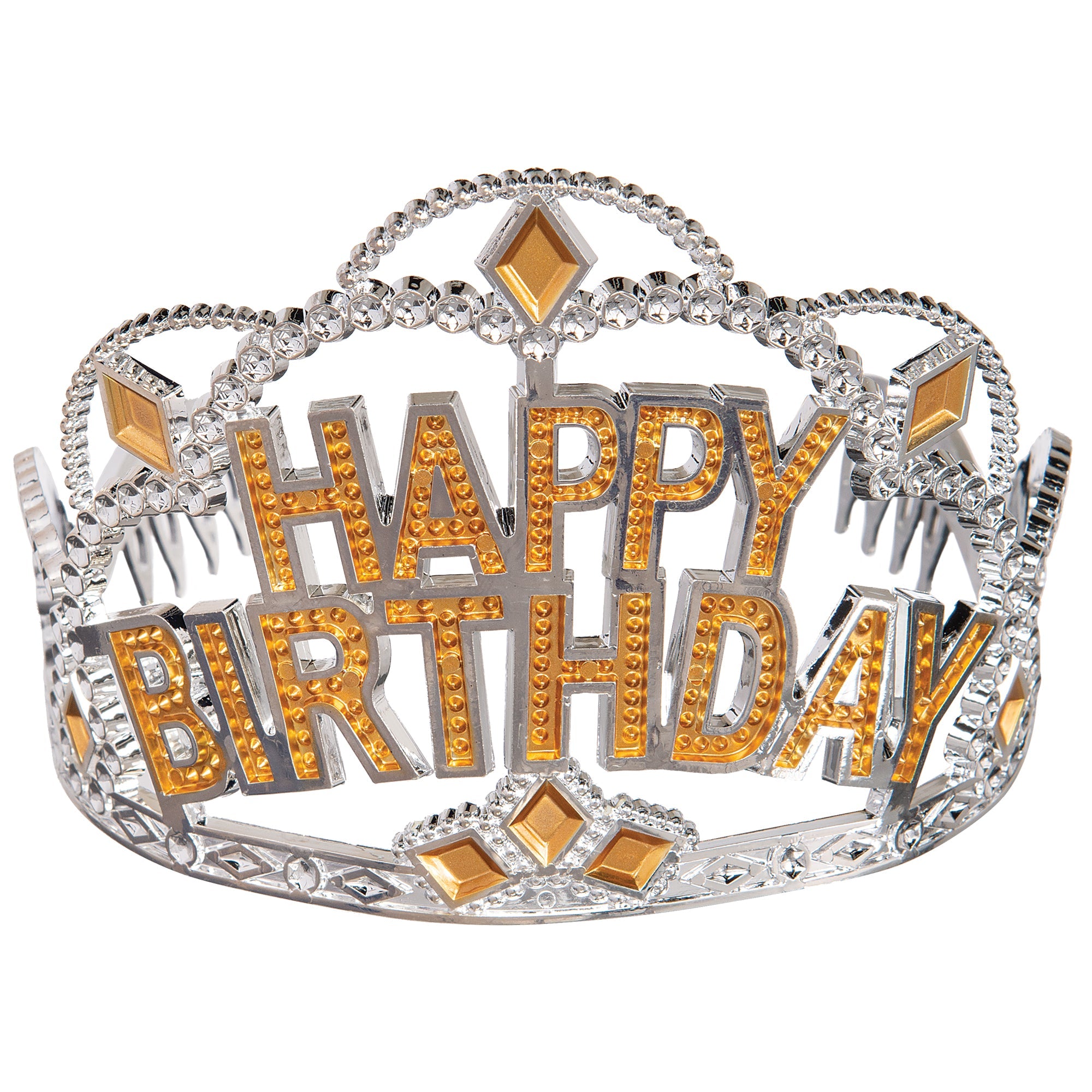 Gold Birthday Tiara  Plastic  3.5x4.5in