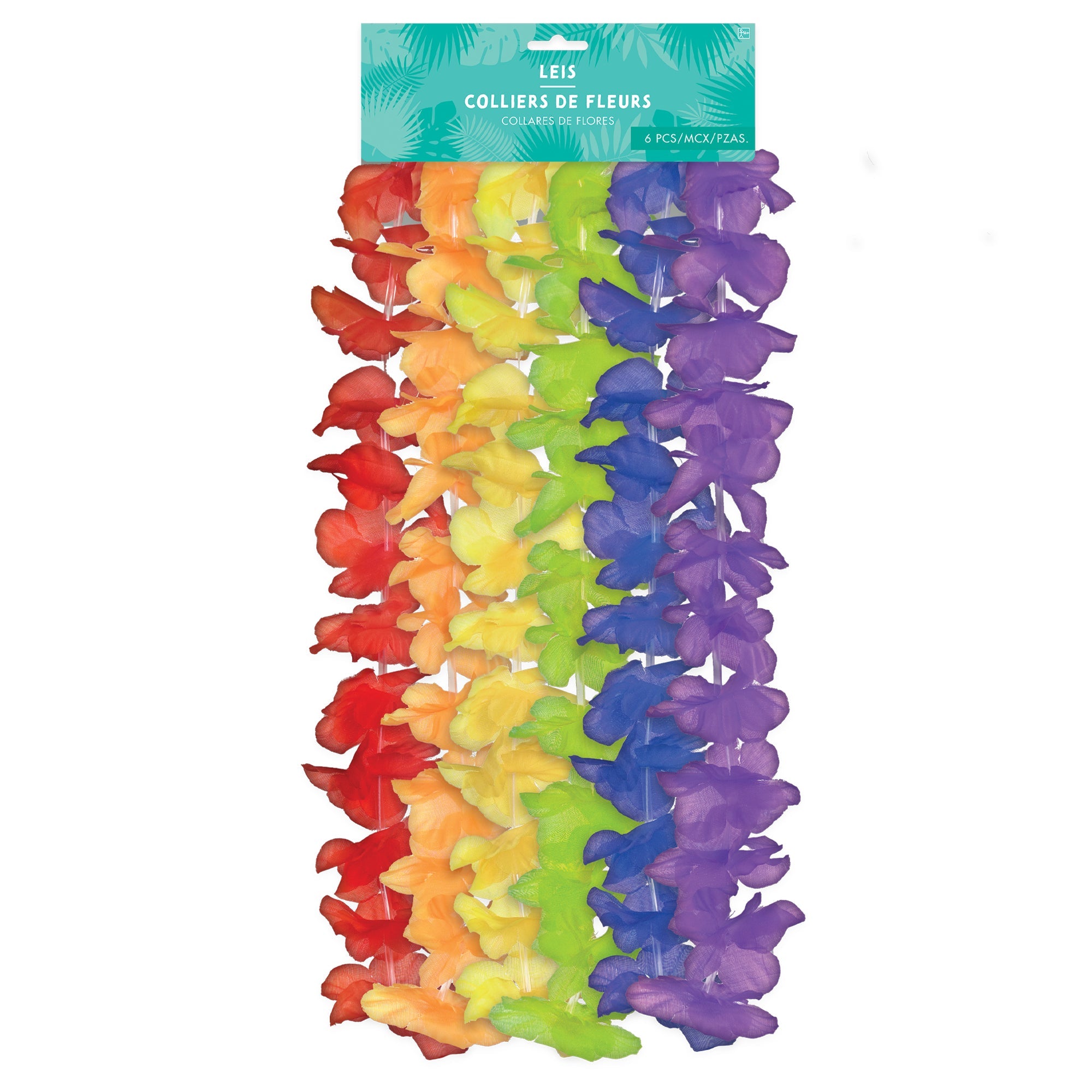Floral Lei Value Pack Rainbow  6pcs  40in