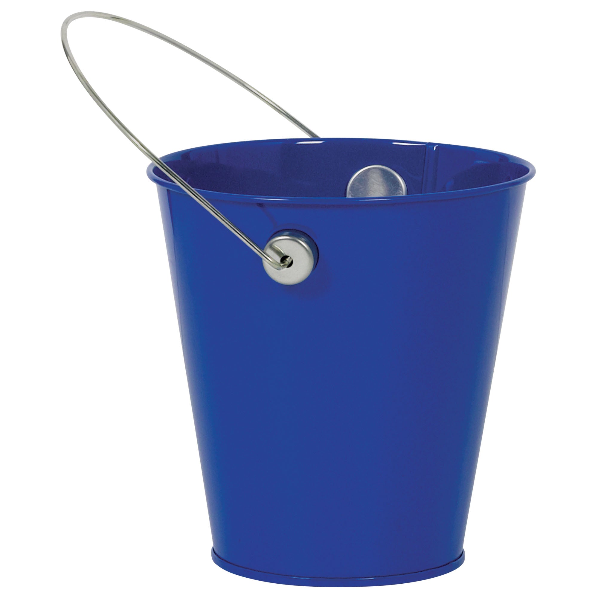 Metal Bucket with Handle Royal Blue  4.5in