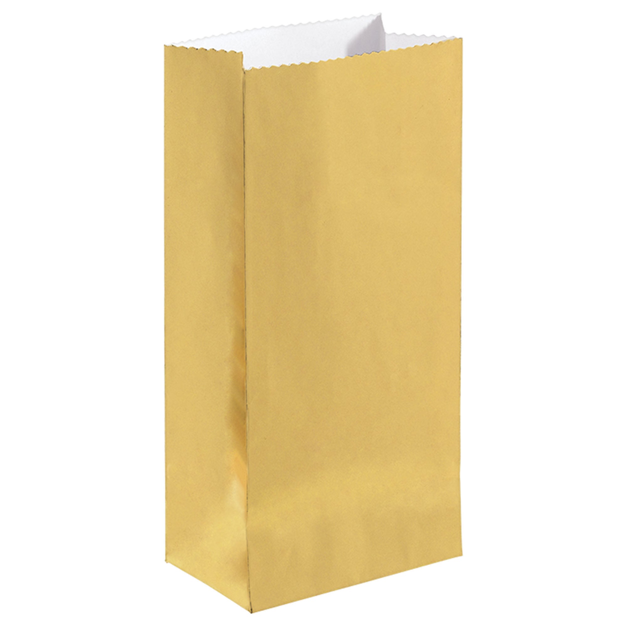 12 Mini Packaged Paper Bags  Gold  6.5x3x2in