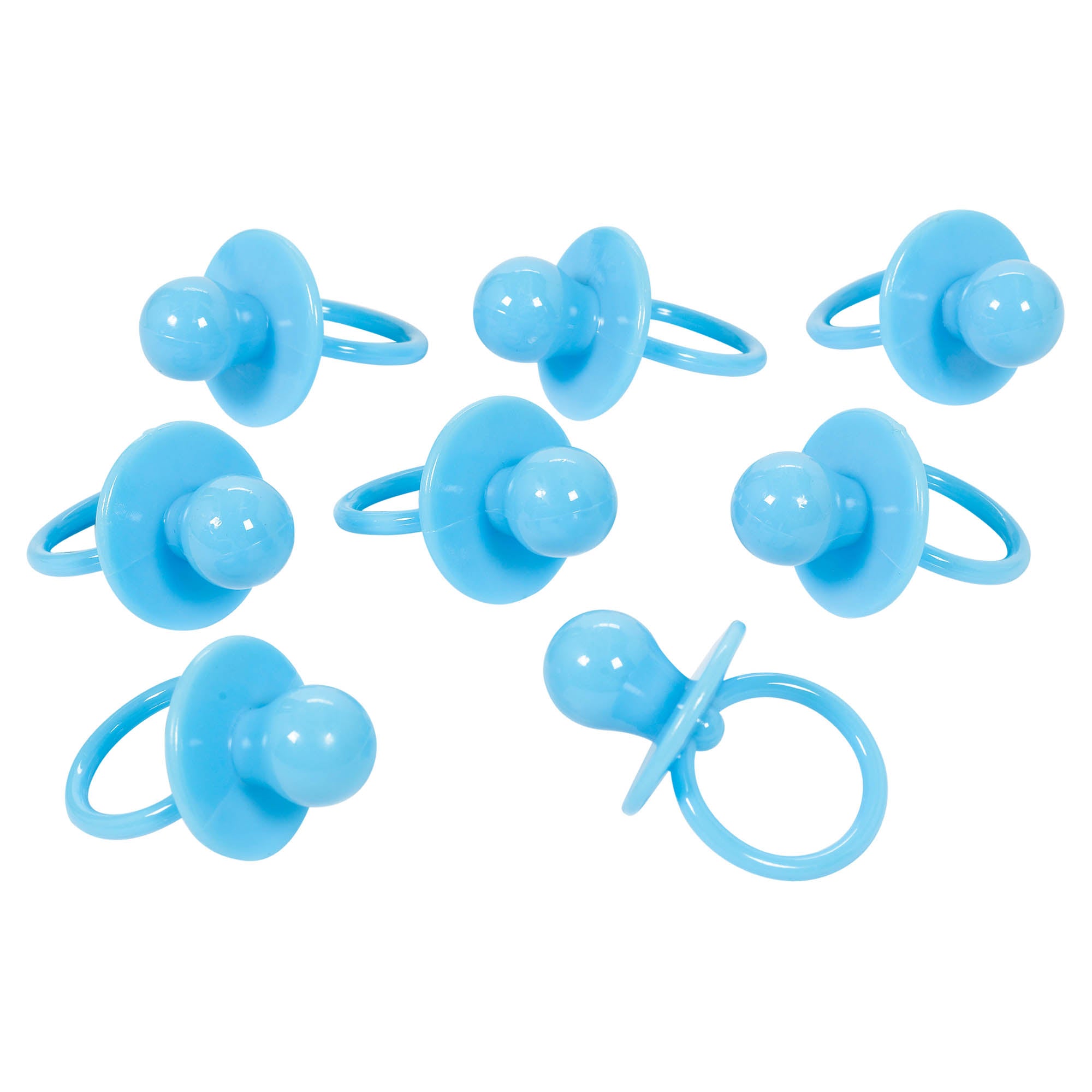 8 Large Pacifier Charm Favors  2.375x1.375in  Blue