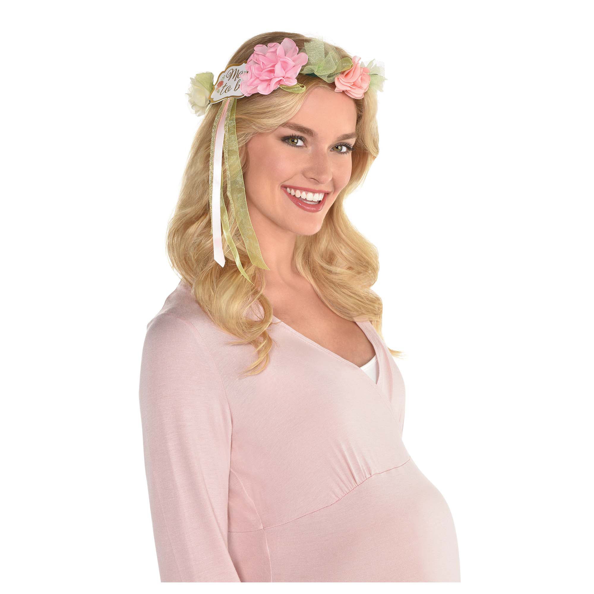 Floral Baby Mom To Be Head Garland  7in dia.