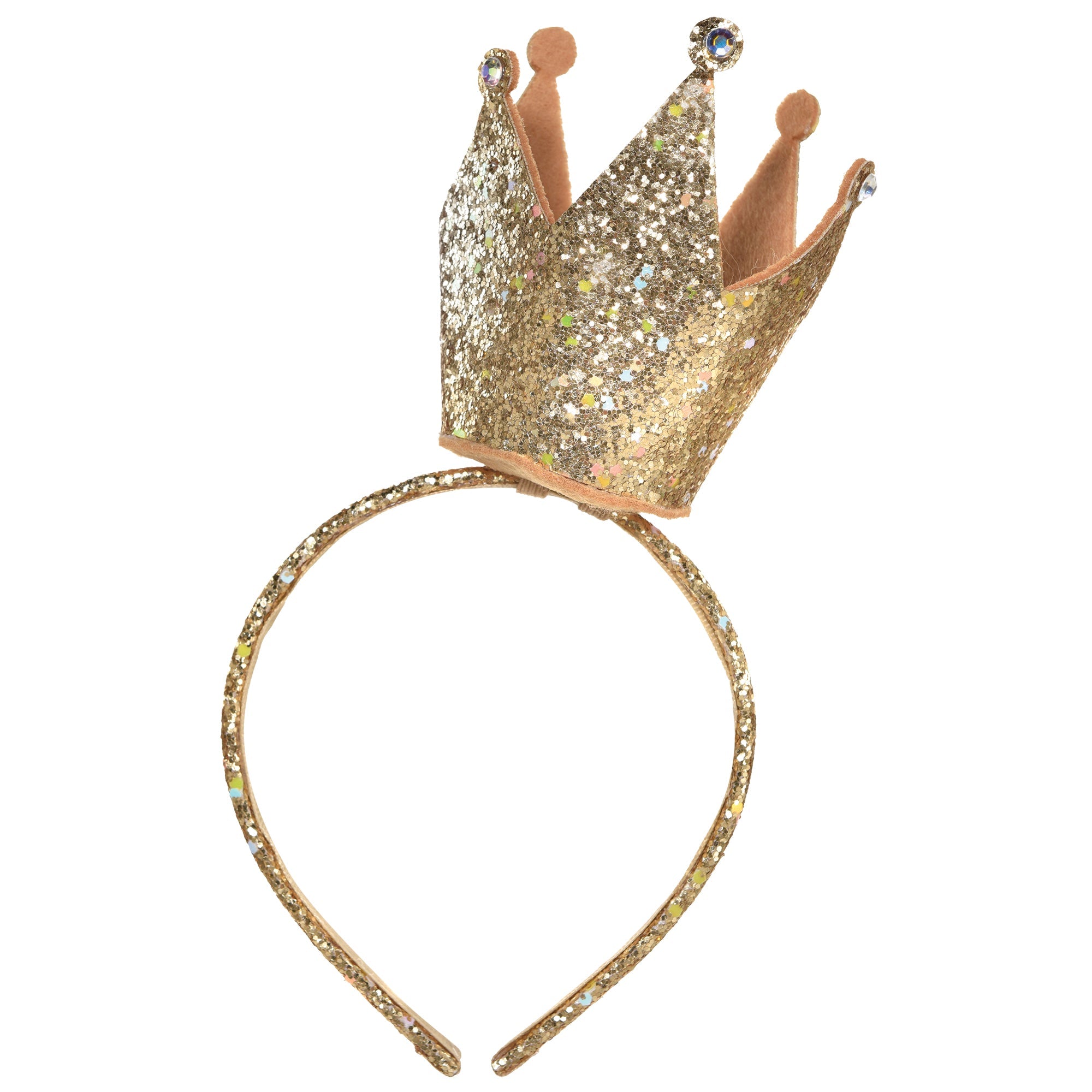 Gold Birthday Crown Headband  Glitter  9x7in