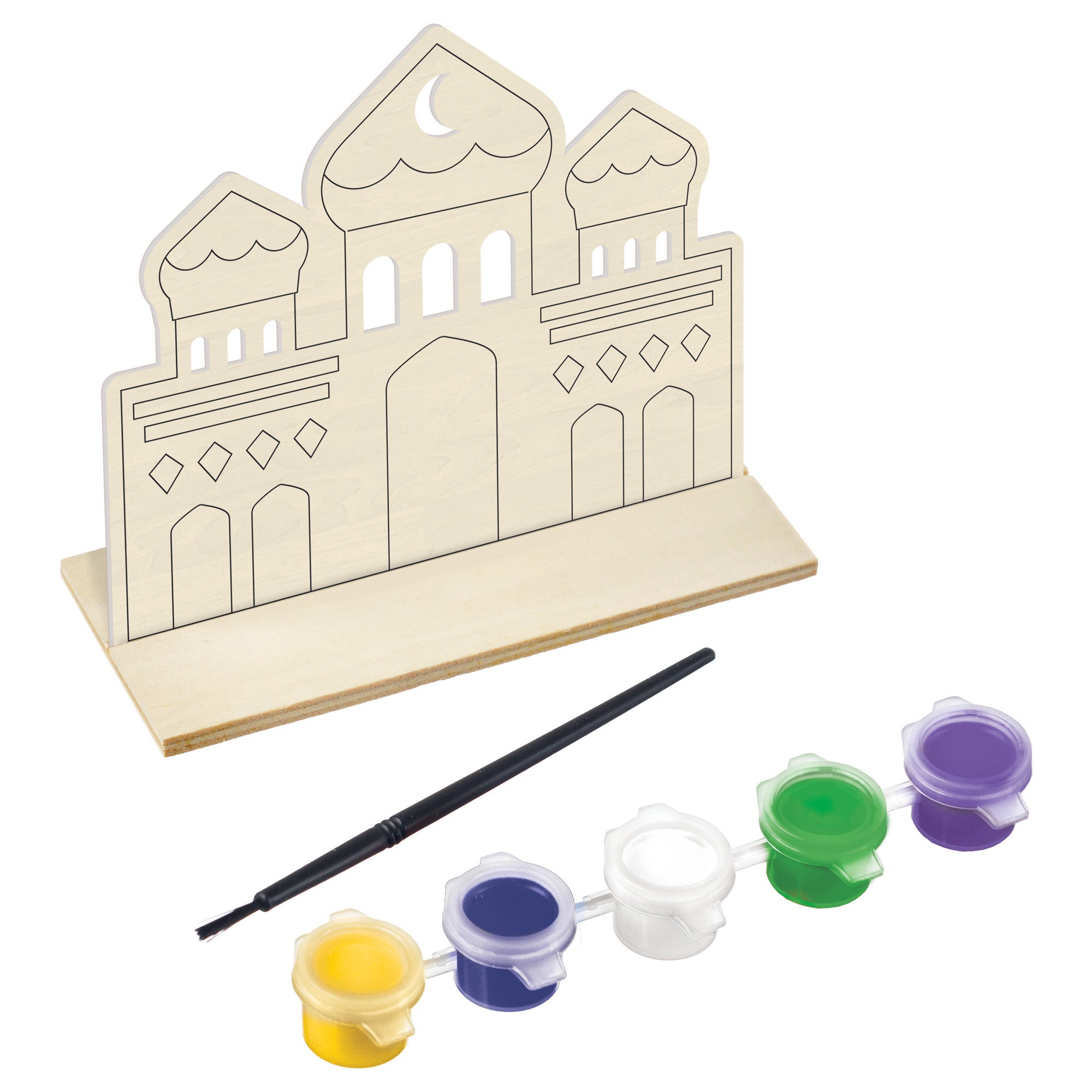 Eid Wood Mosque Painting Activity Set 6x7.25x2in