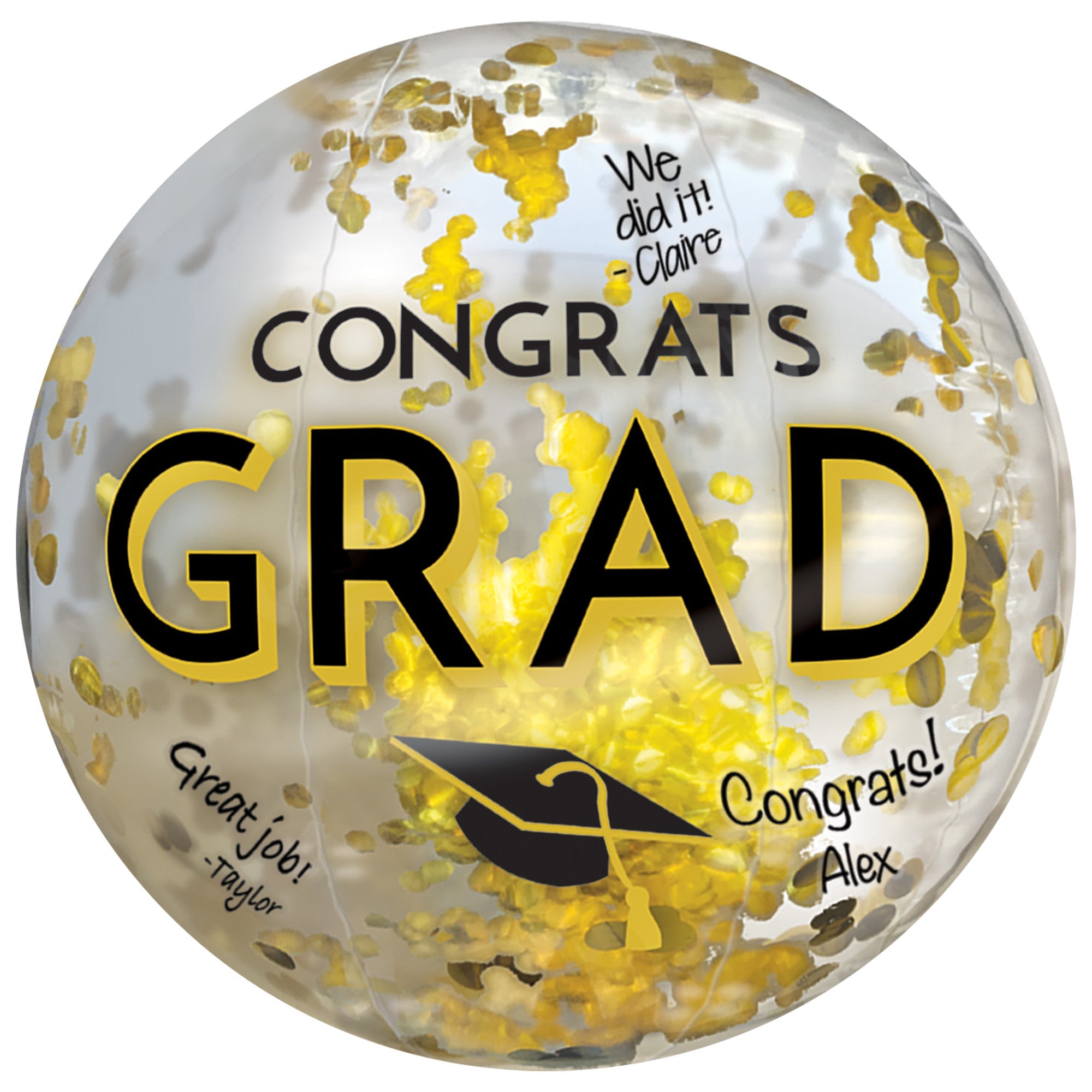 Congrats Grad Inflatable Confetti Ball 16in