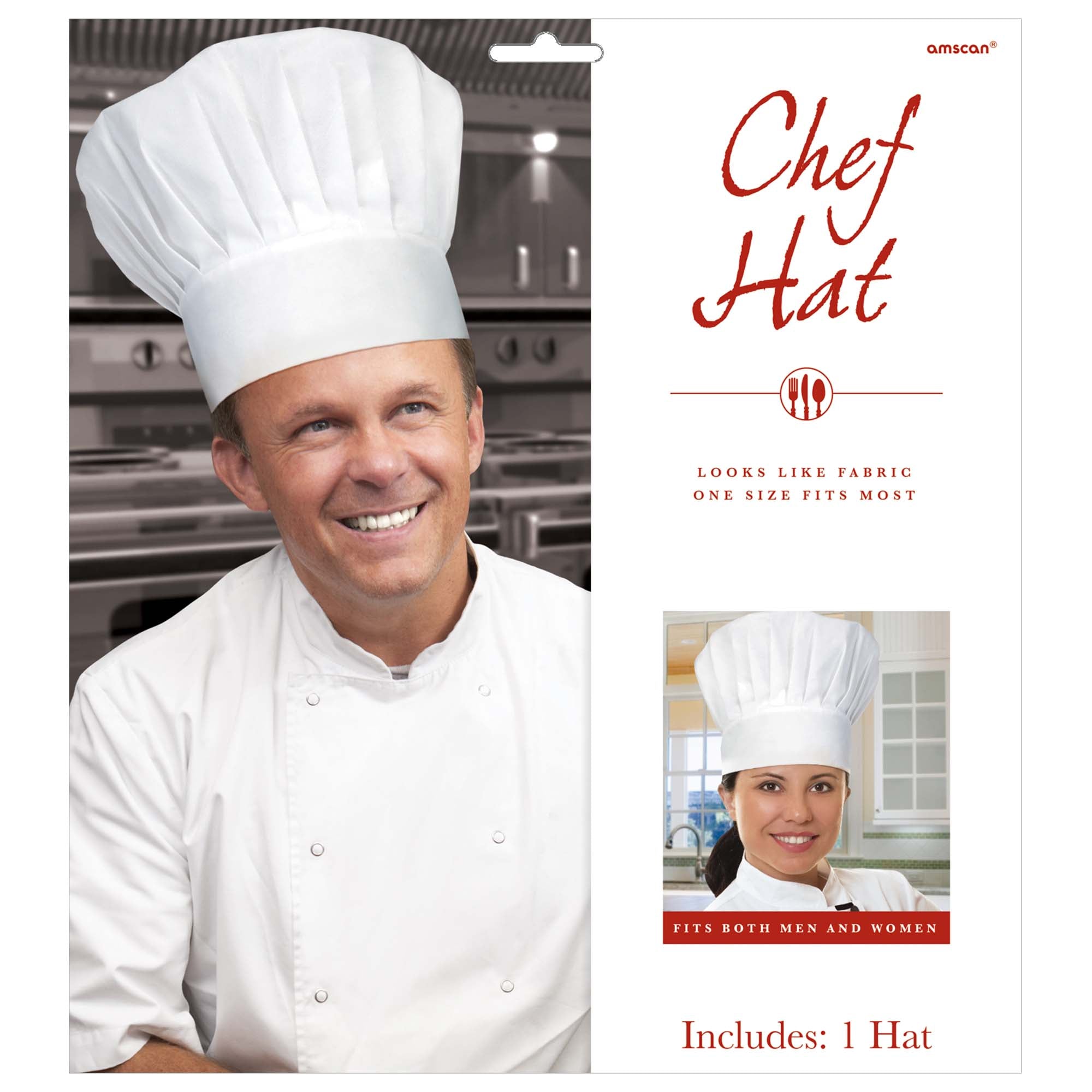 ChefÕs Hat  White Fabric  10.75x10.75in