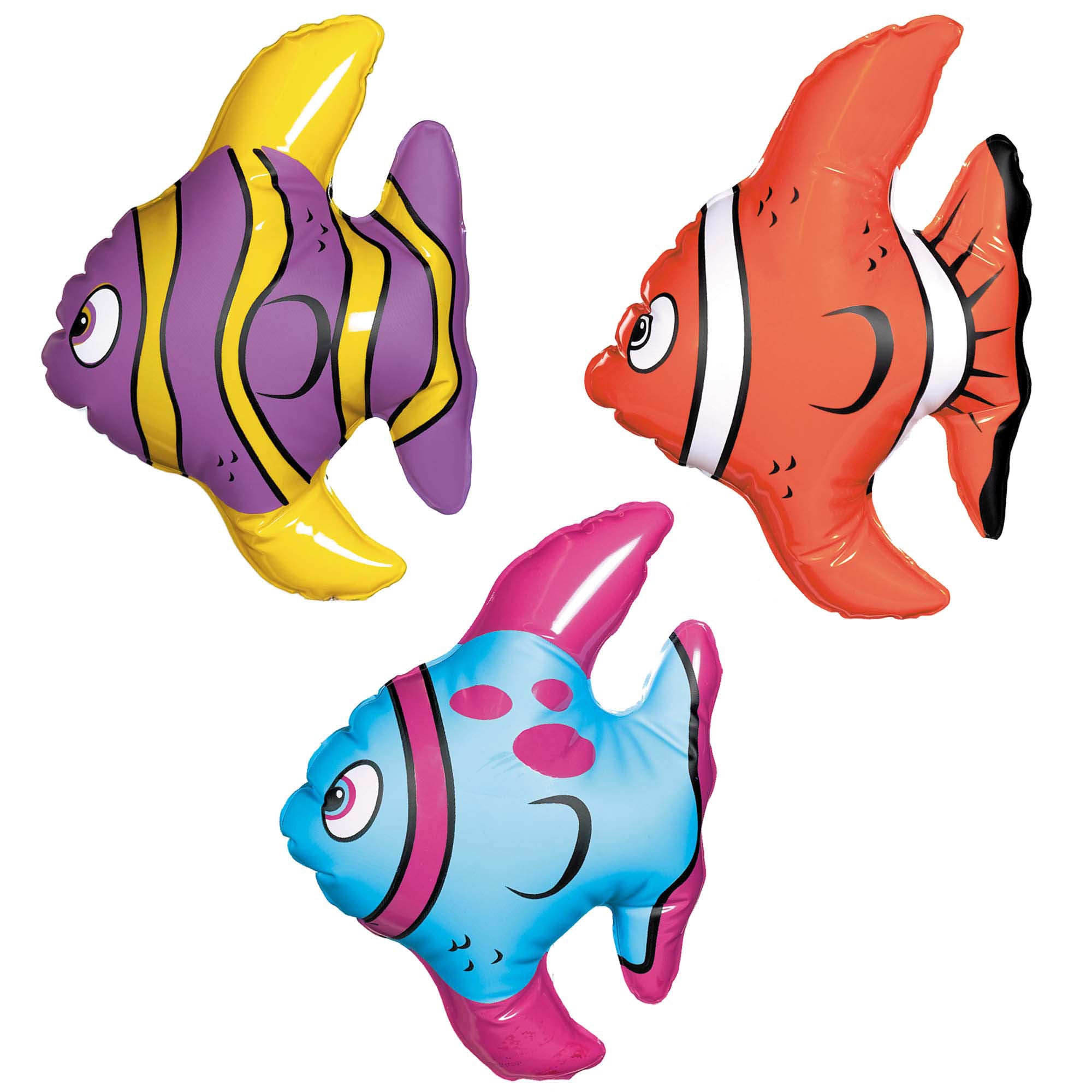 3 Mini Inflatable Fishes 6in